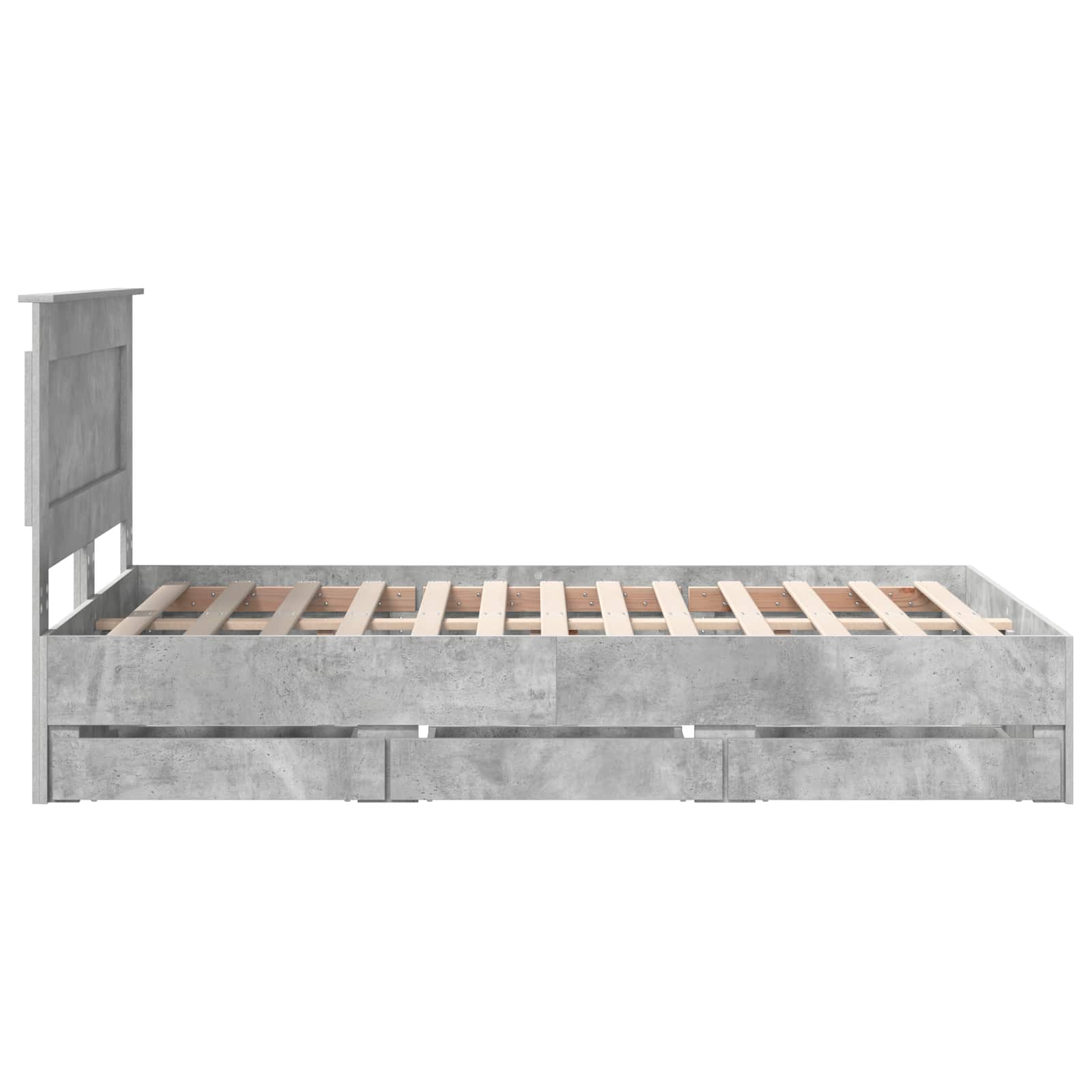 Krevetna konstrukcija s ladicama Betonski sivi 135 x 190 cm