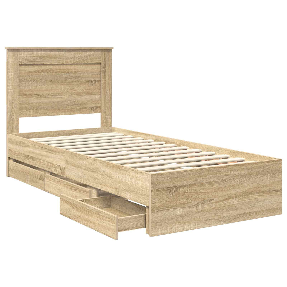 Krevetna konstrukcija s ladicama Sonoma hrast 100 x 200 cm