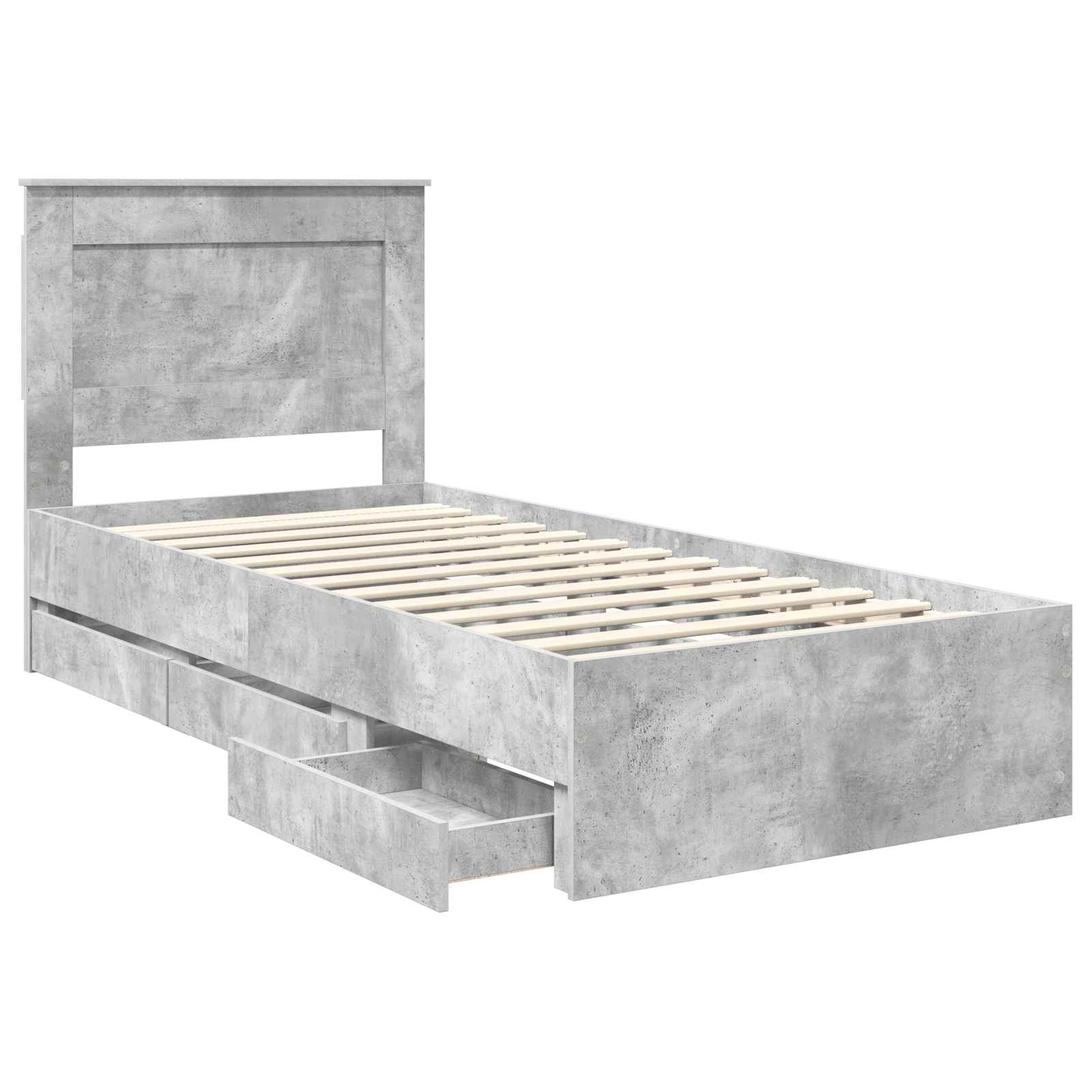 Krevetna konstrukcija s ladicama Betonski sivi 90 x 200 cm