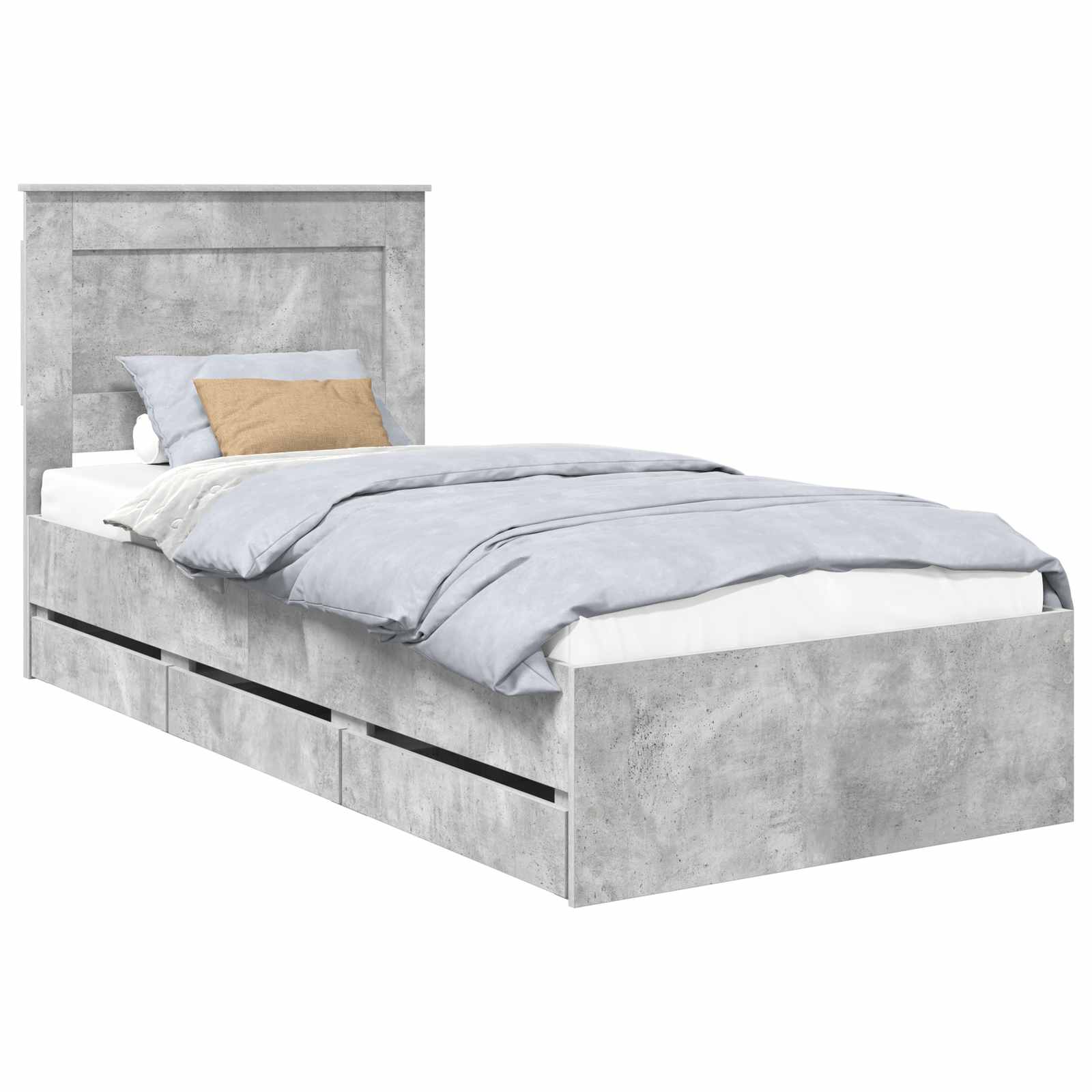 Krevetna konstrukcija s ladicama Betonski sivi 75 x 190 cm