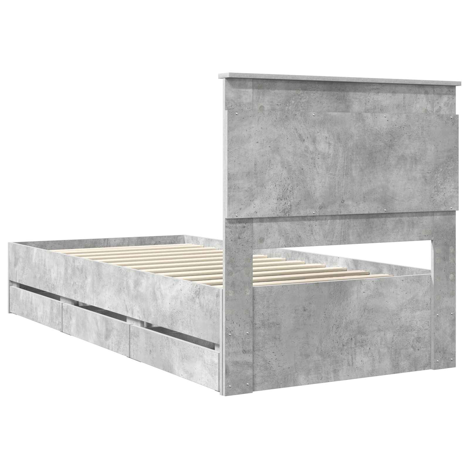 Krevetna konstrukcija s ladicama Betonski sivi 75 x 190 cm