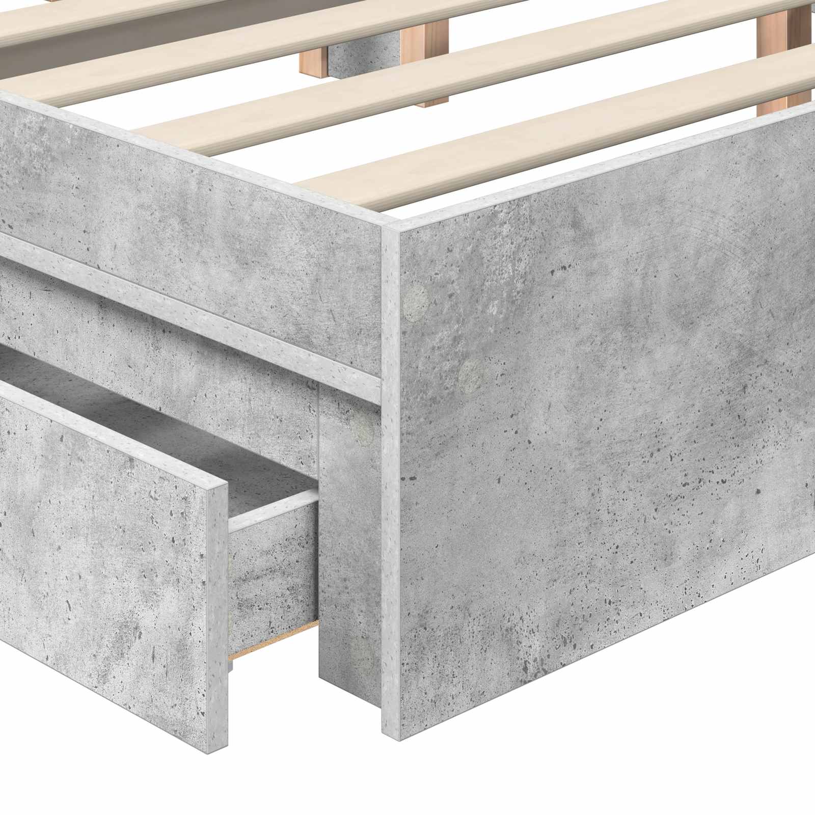 Krevet s od storage s ladicama Betonski sivi 200 x 200 cm