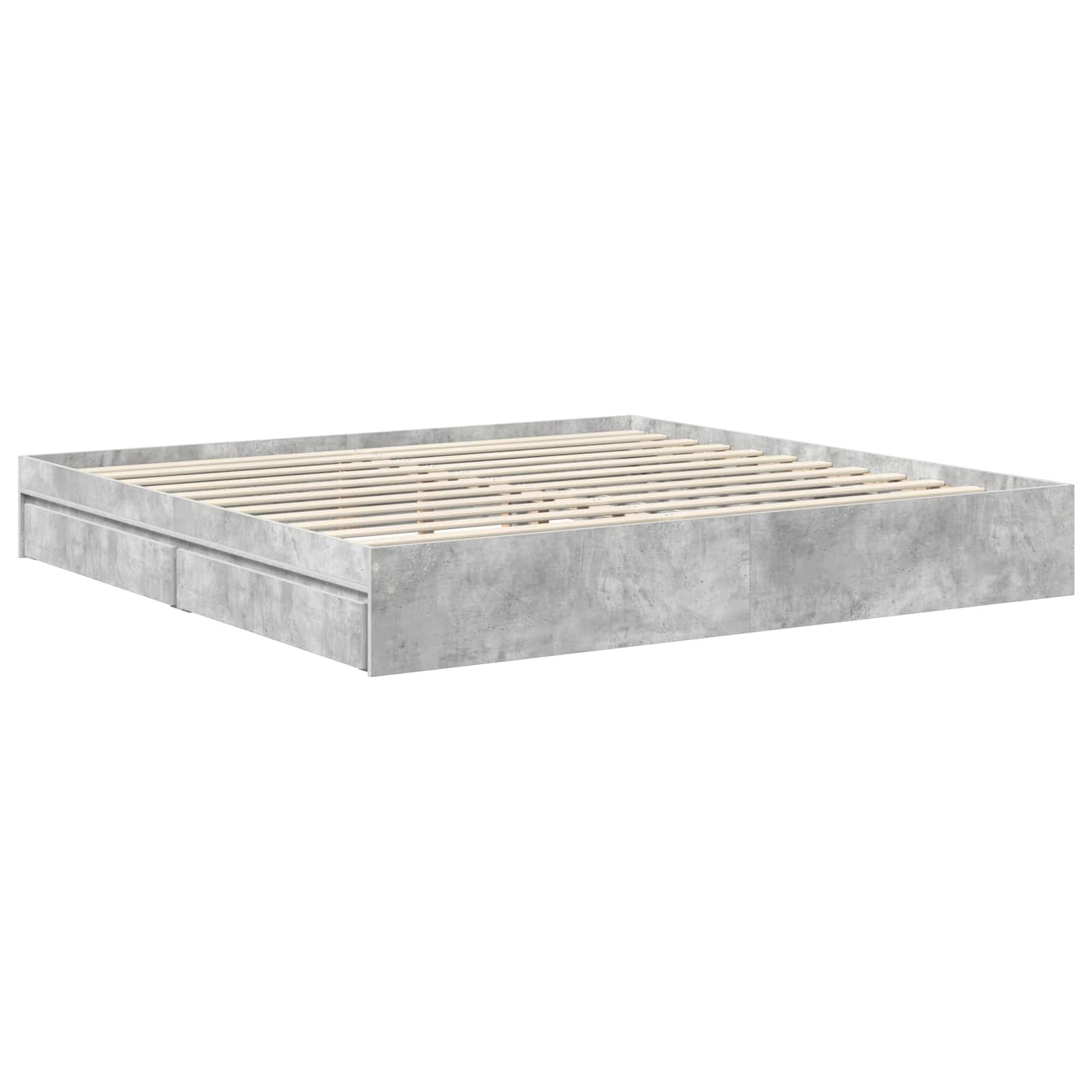 Krevet s od storage s ladicama Betonski sivi 200 x 200 cm