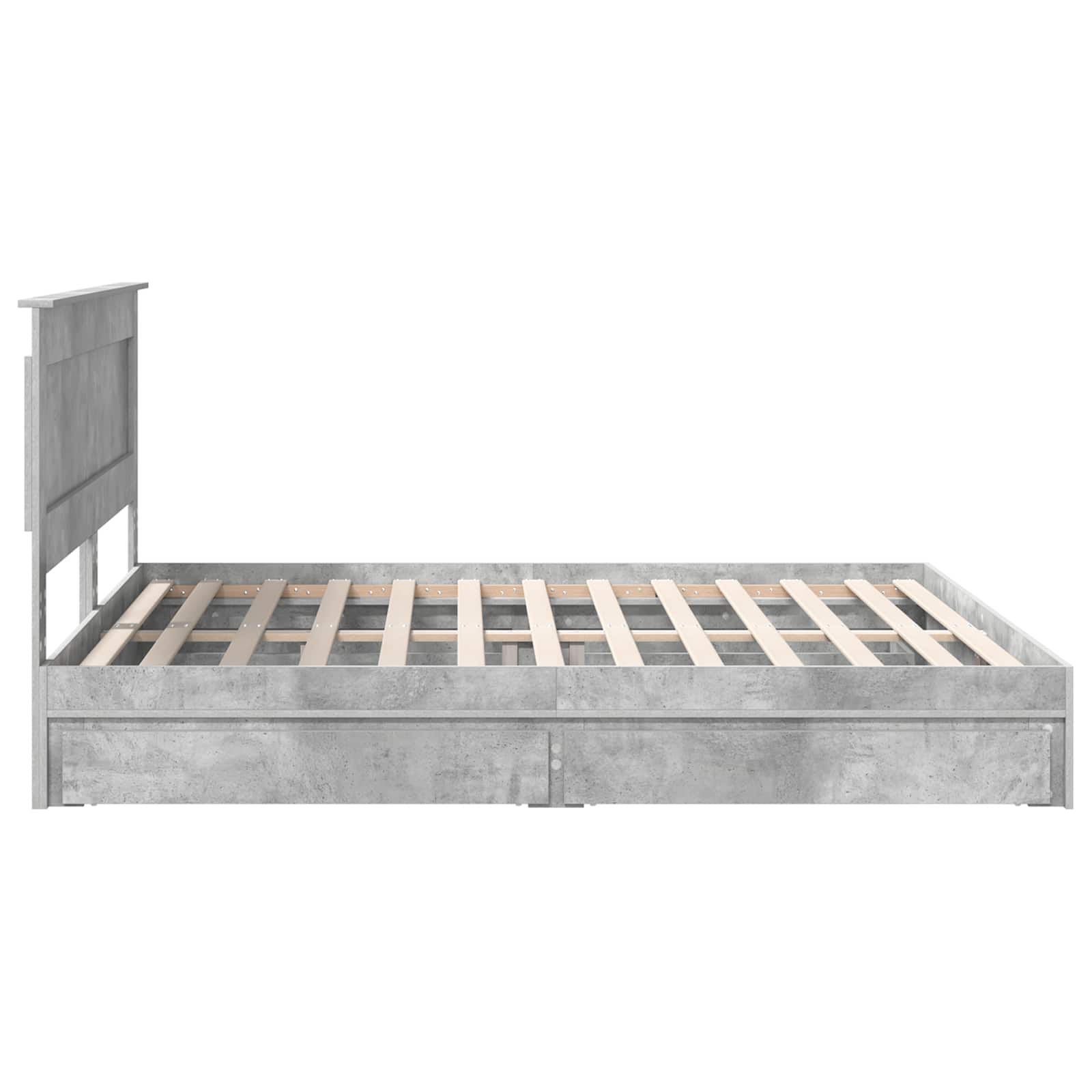 Krevet s od storage s ladicama Betonski sivi 200 x 200 cm