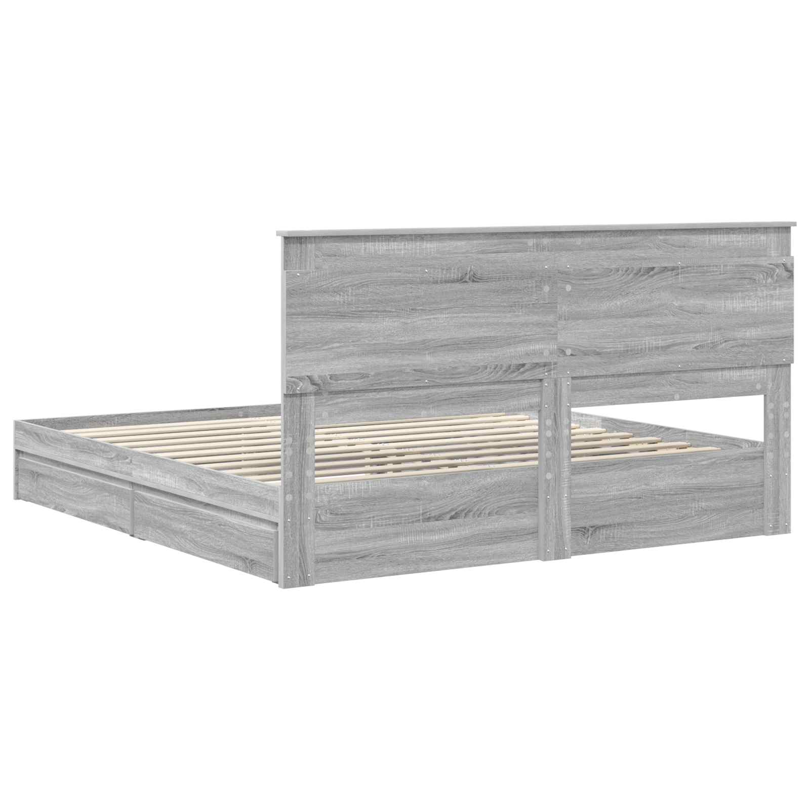 Krevet s od storage Siva Sonoma 200 x 200 cm Konstruirano drvo