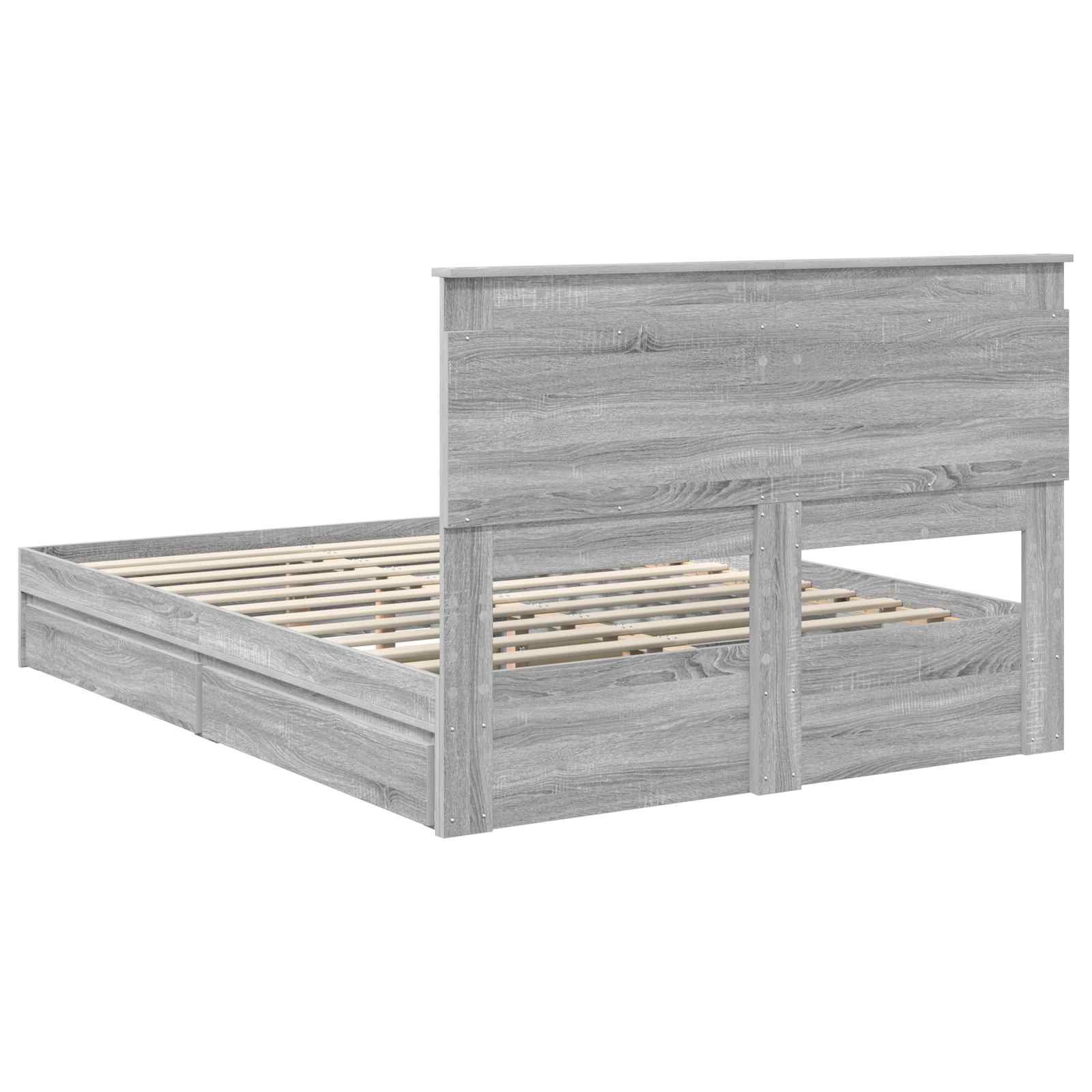 Krevet s od storage Siva Sonoma 160 x 200 cm Konstruirano drvo