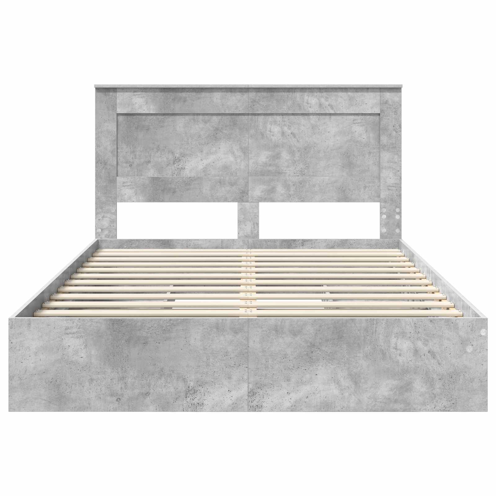 Krevet s od storage s uzglavljem Betonski sivi 150 x 200 cm