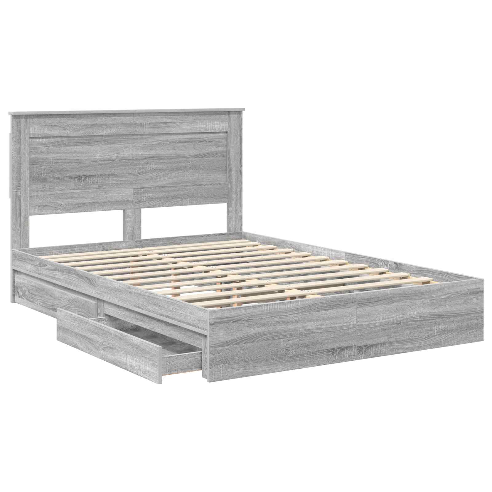 Krevet s od storage Siva Sonoma 150 x 200 cm Konstruirano drvo