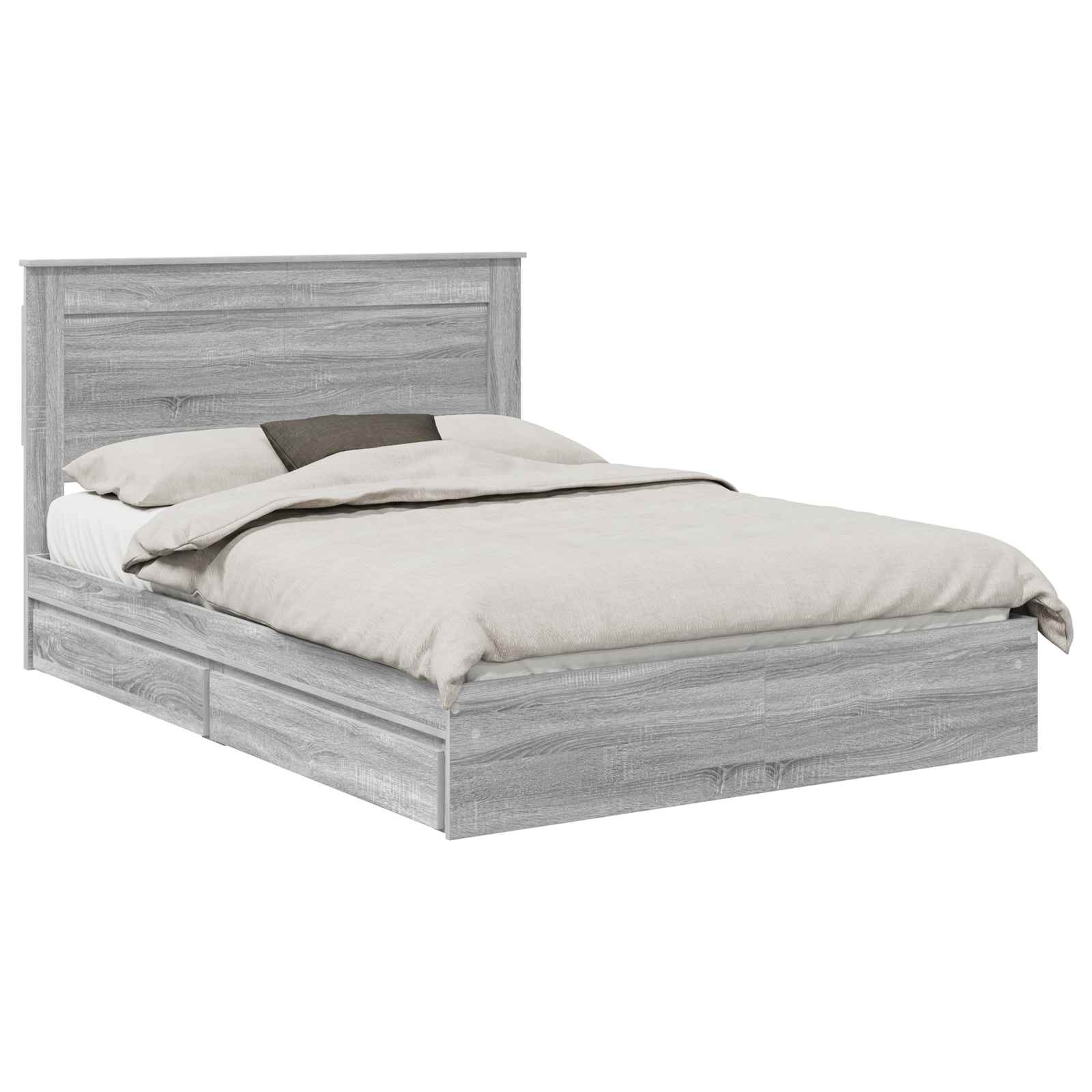 Krevet s od storage Siva Sonoma 140 x 200 cm Konstruirano drvo