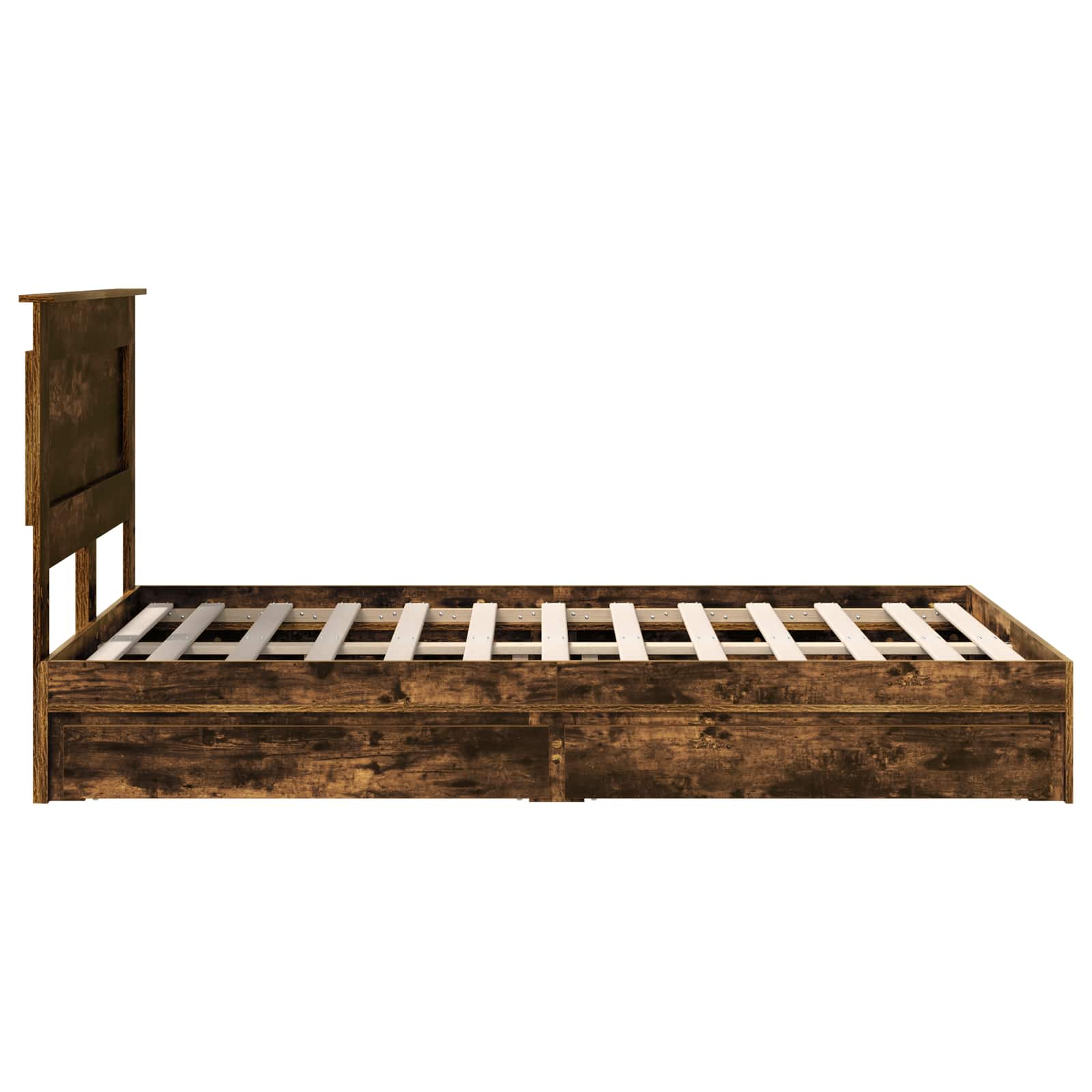 Krevet s od storage s uzglavljem Dimljeni hrast 135 x 190 cm
