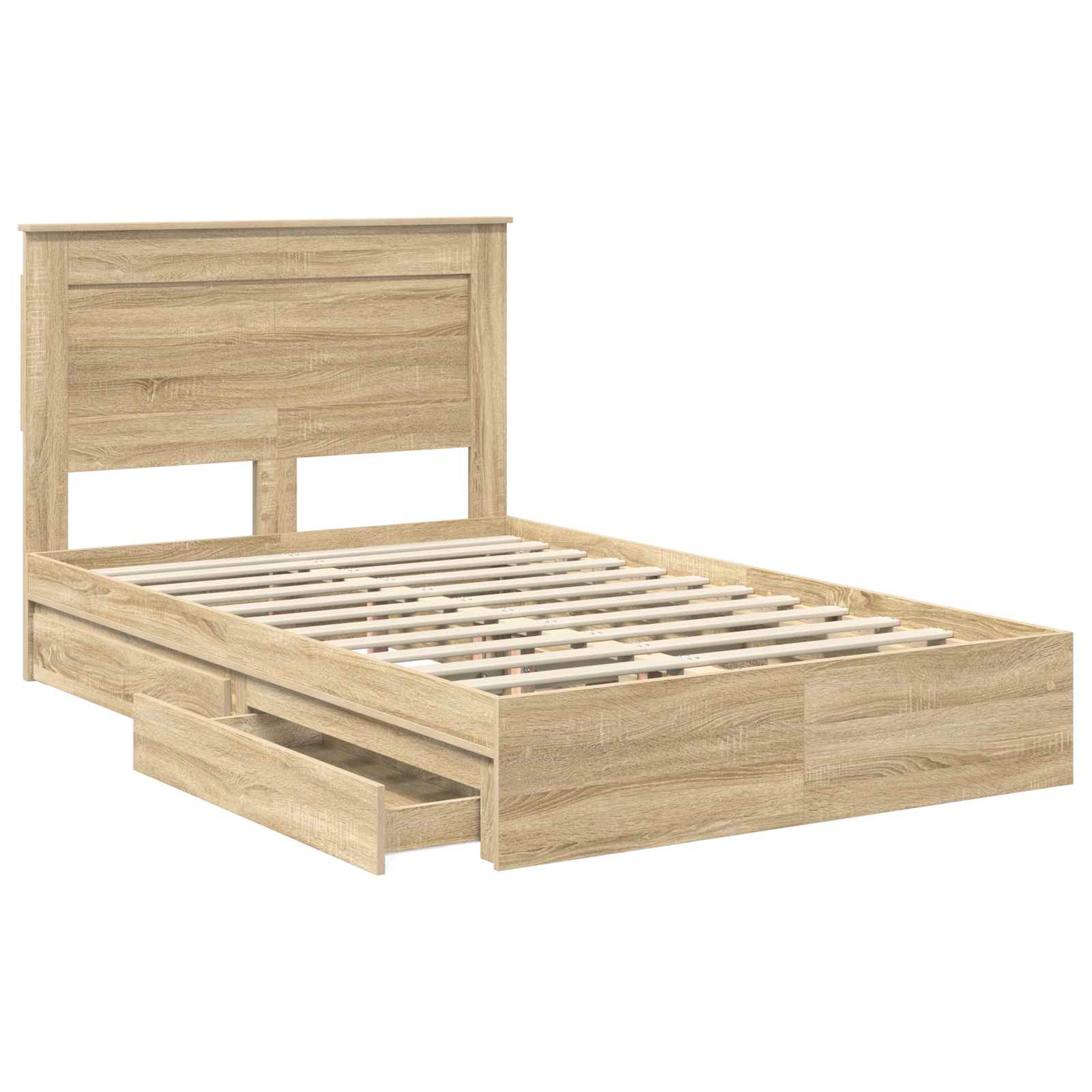 Krevet s od storage Sonoma hrast 120 x 200 cm Konstruirano drvo