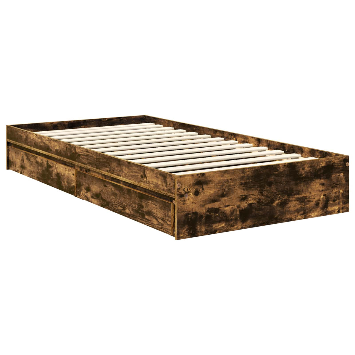 Krevet s od storage s ladicama Dimljeni hrast 100 x 200 cm