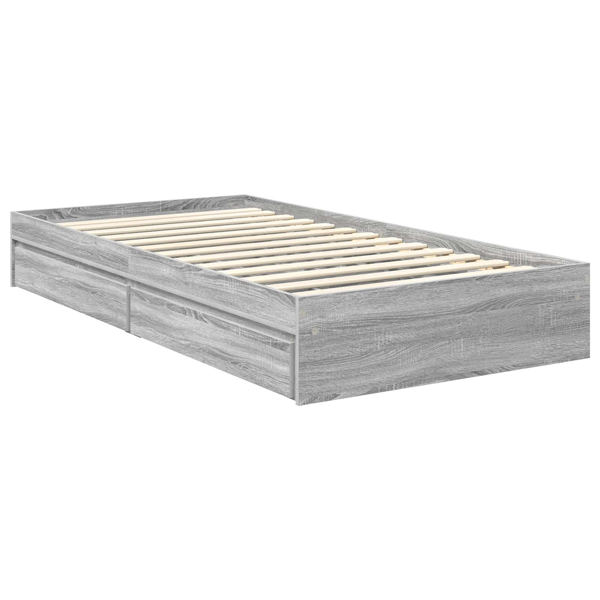 Krevet s od storage Siva Sonoma 100 x 200 cm Konstruirano drvo