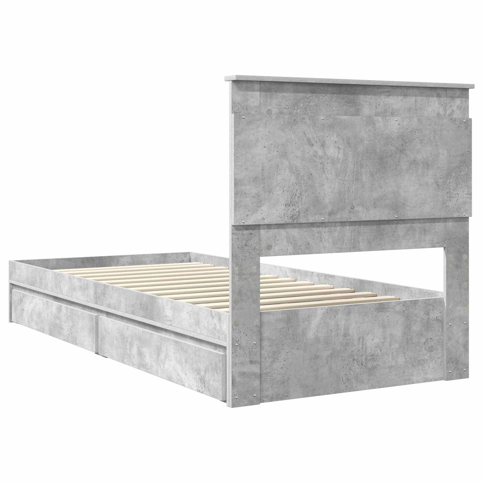 Krevet s od storage Betonski sivi 90 x 190 cm Konstruirano drvo