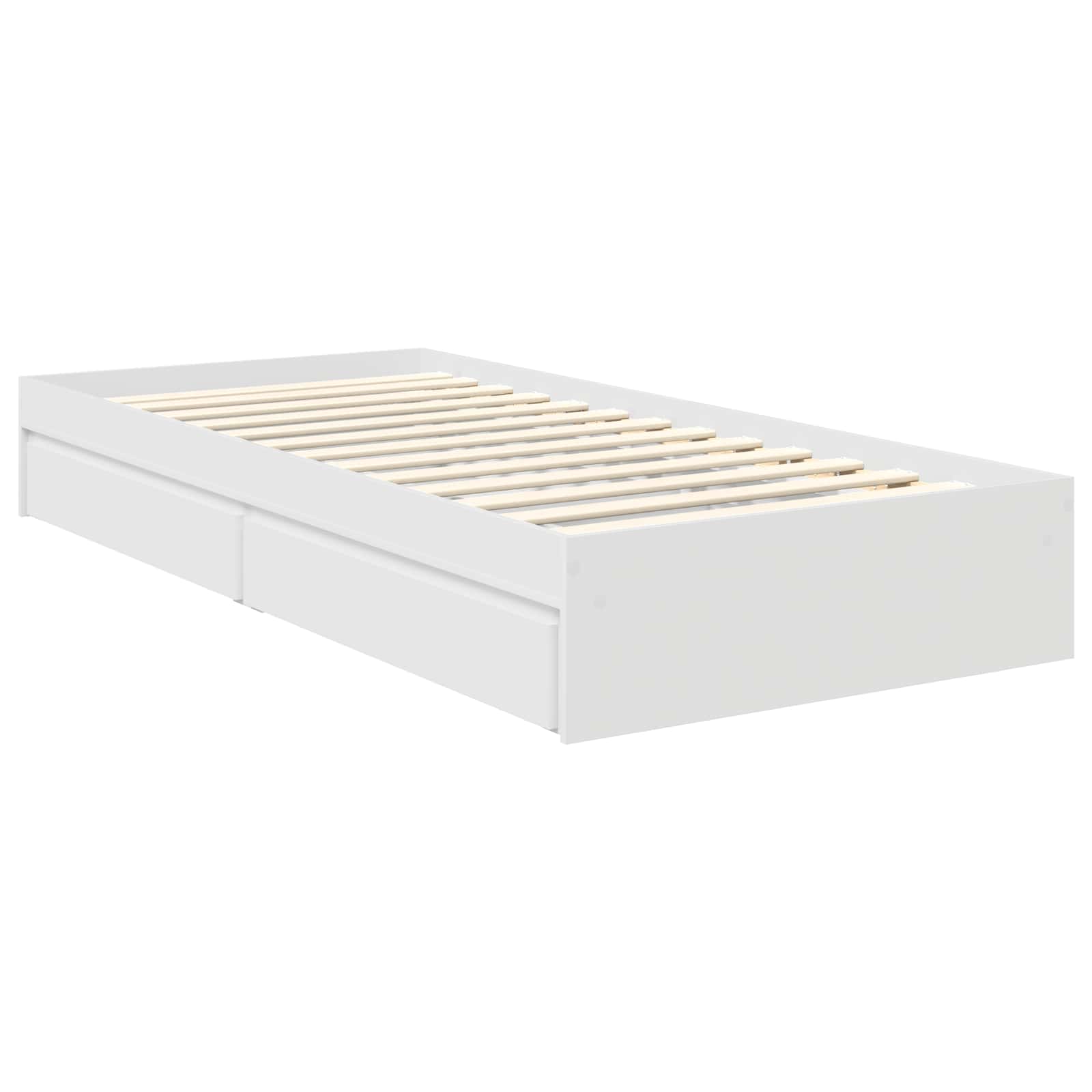 Krevet s od storage Bijelo 75 x 190 cm Konstruirano drvo