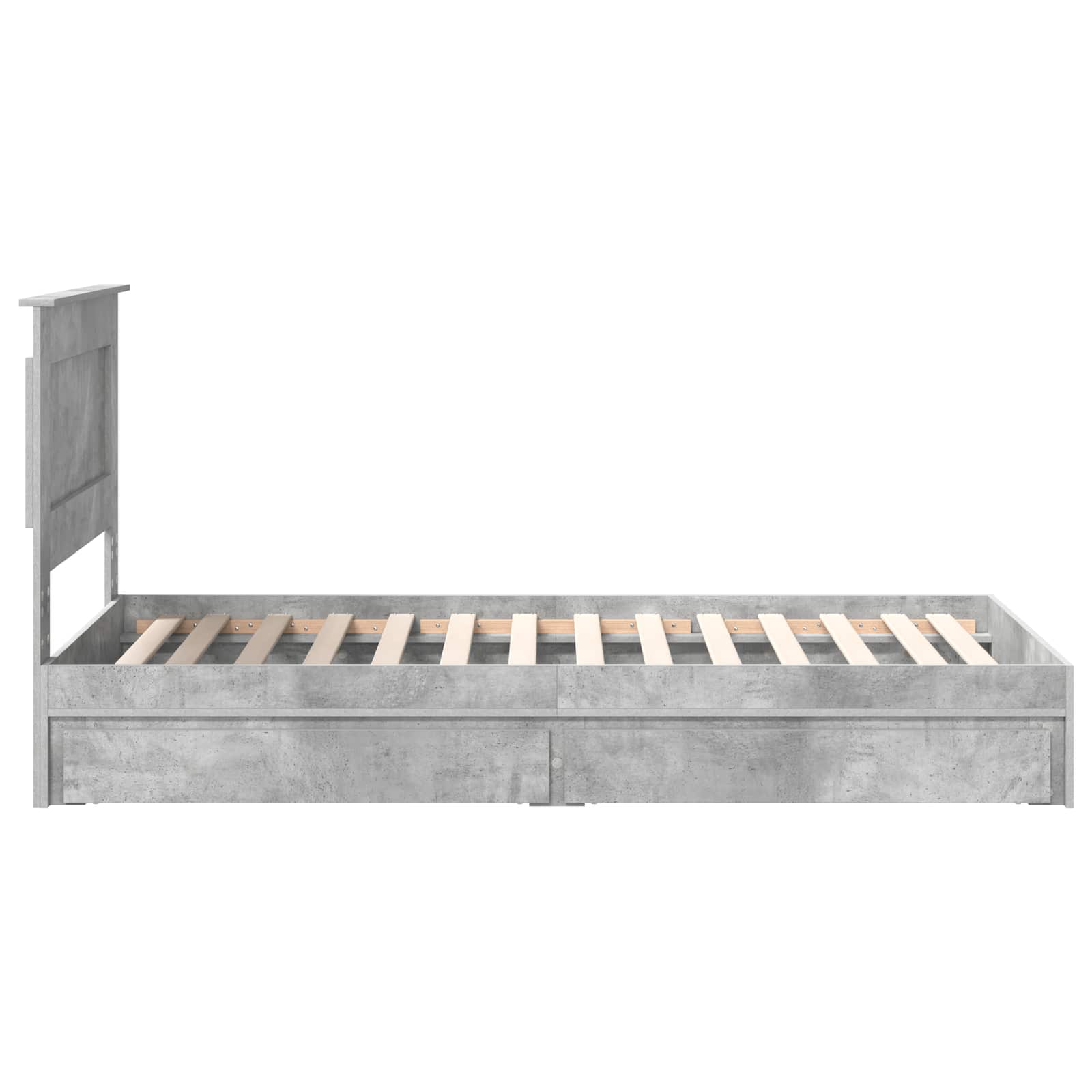 Krevet s od storage Betonski sivi 75 x 190 cm Konstruirano drvo