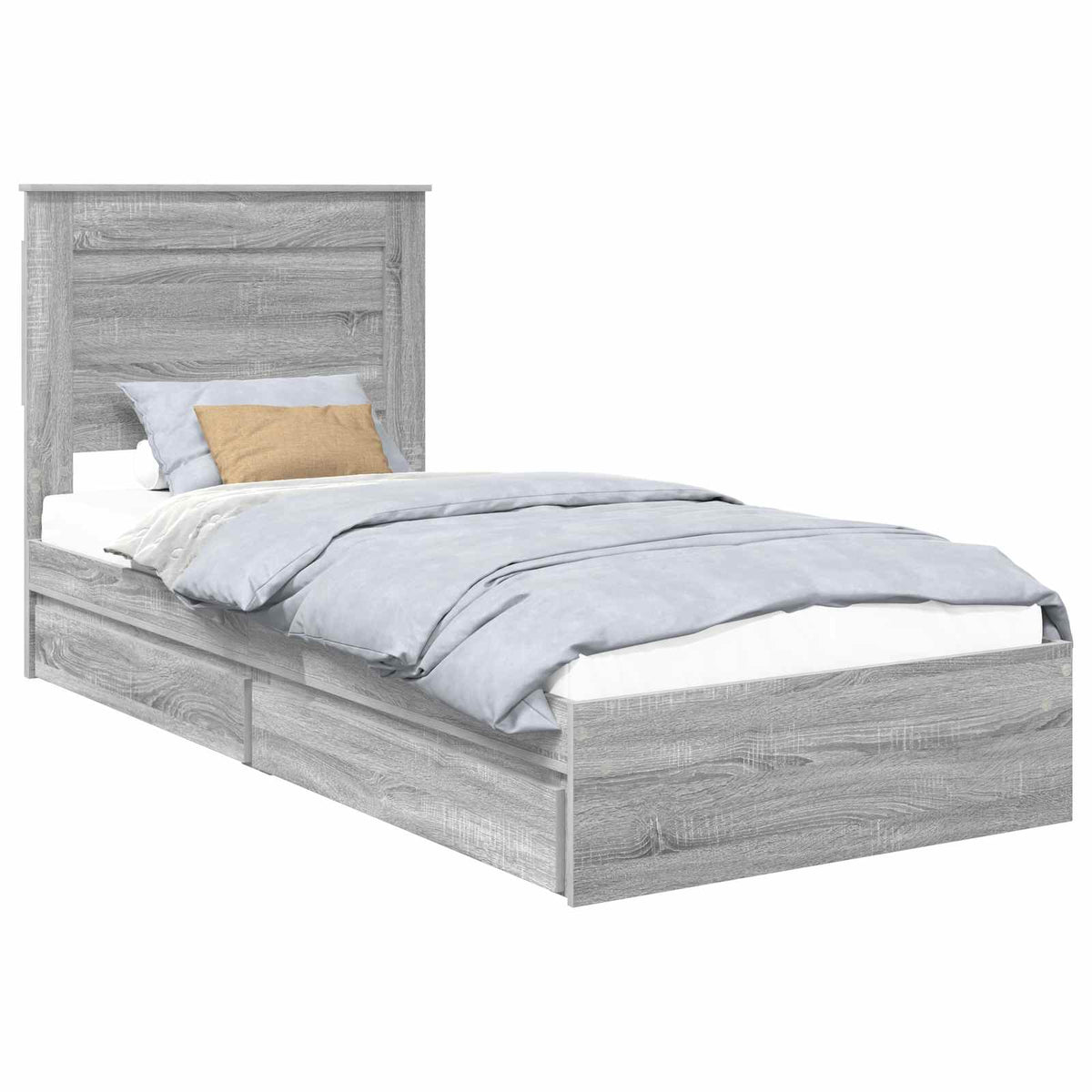 Krevet s od storage Siva Sonoma 75 x 190 cm Konstruirano drvo