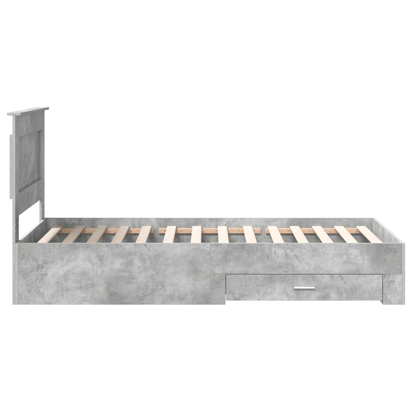 Krevetna konstrukcija Betonski sivi i srebrna 75 x 190 cm