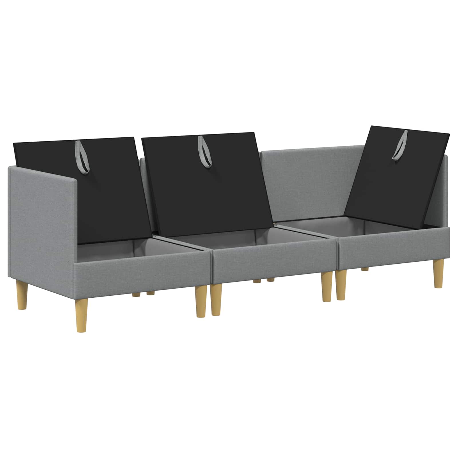 Set namještaja za dnevni boravak 3 pcs Svjetlosiva Tkanina