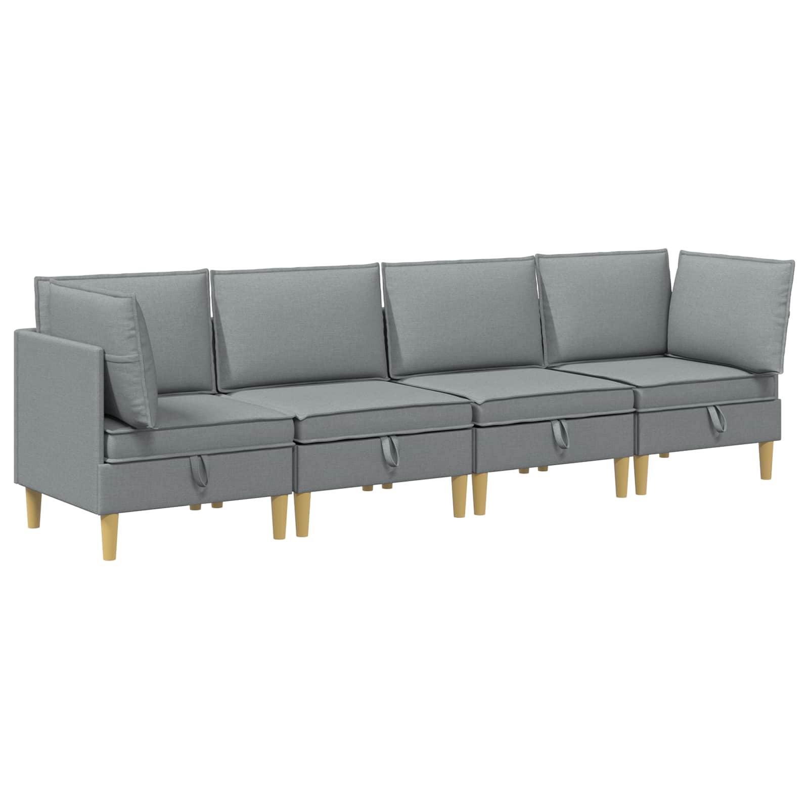 Set namještaja za dnevni boravak 4 pcs Svjetlosiva Tkanina
