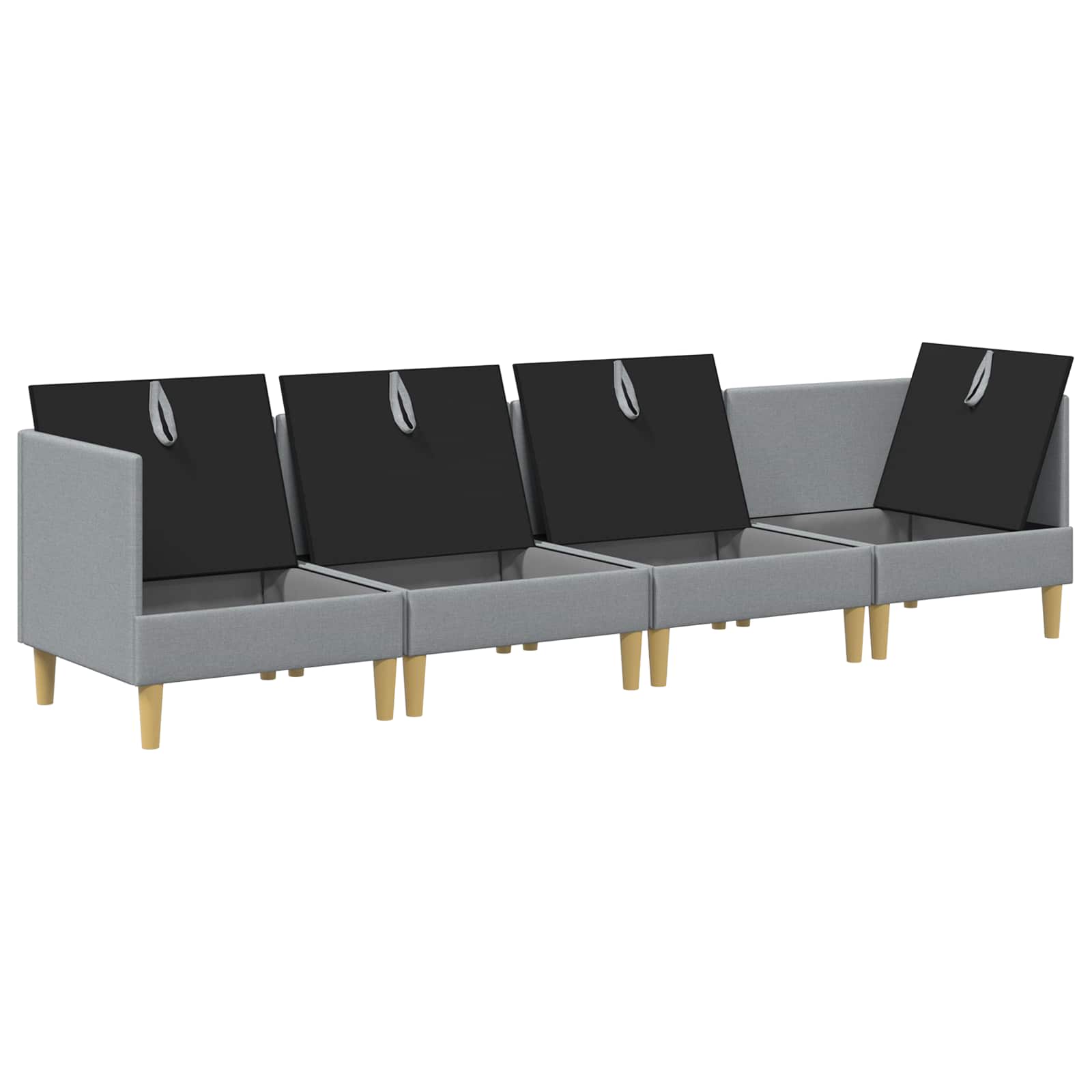 Set namještaja za dnevni boravak 4 pcs Svjetlosiva Tkanina
