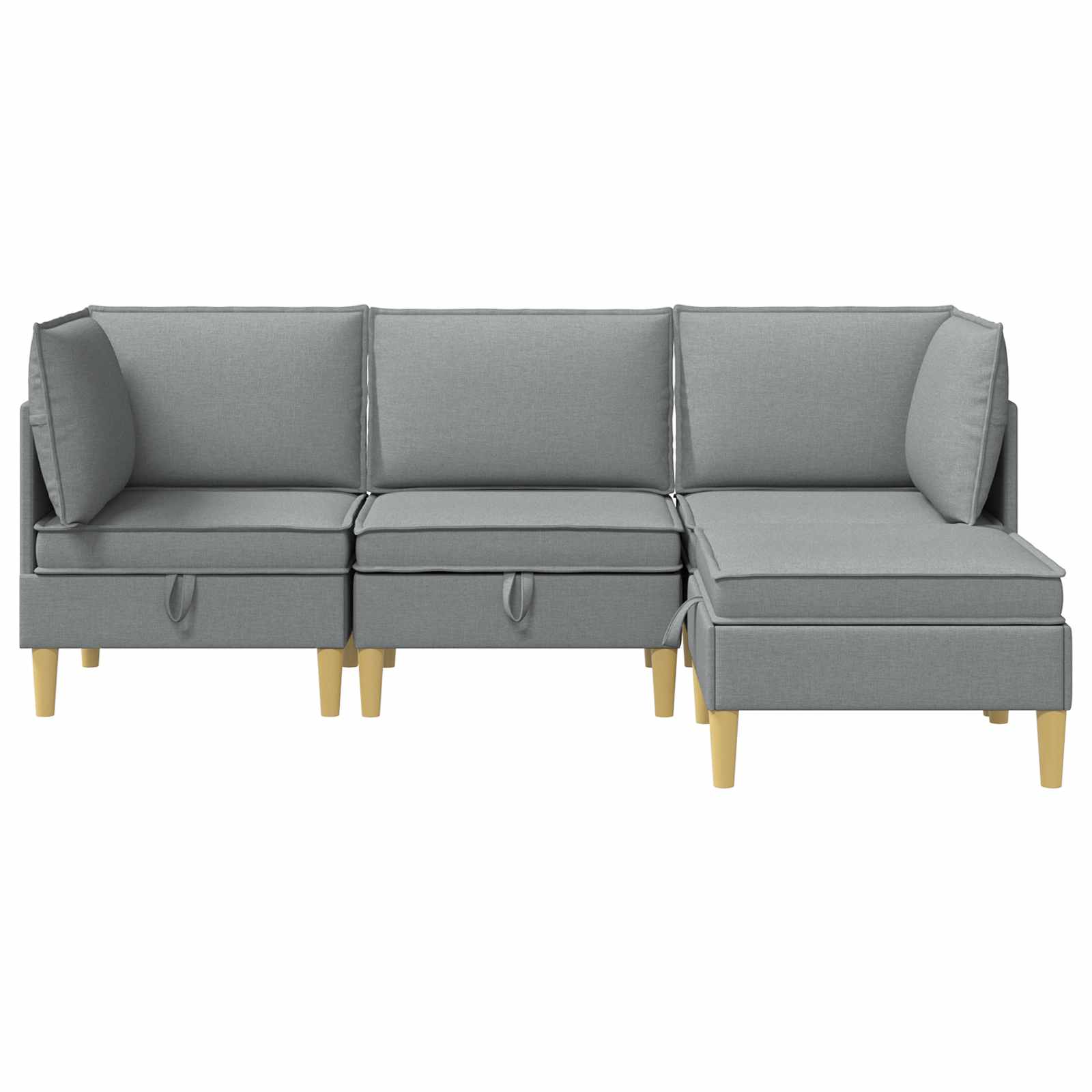Set namještaja za dnevni boravak 4 pcs Svjetlosiva Tkanina