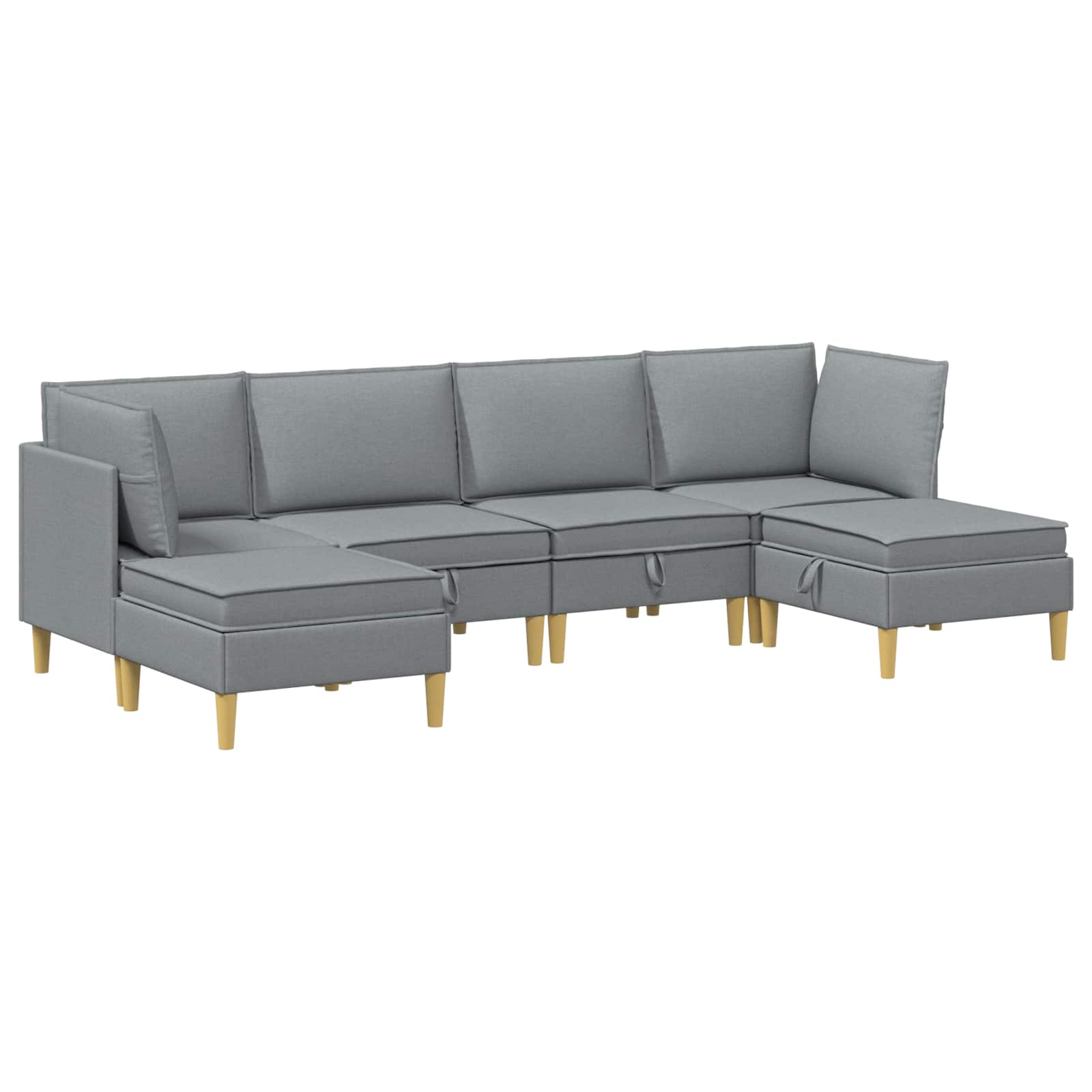Set namještaja za dnevni boravak 6 pcs Svjetlosiva Tkanina