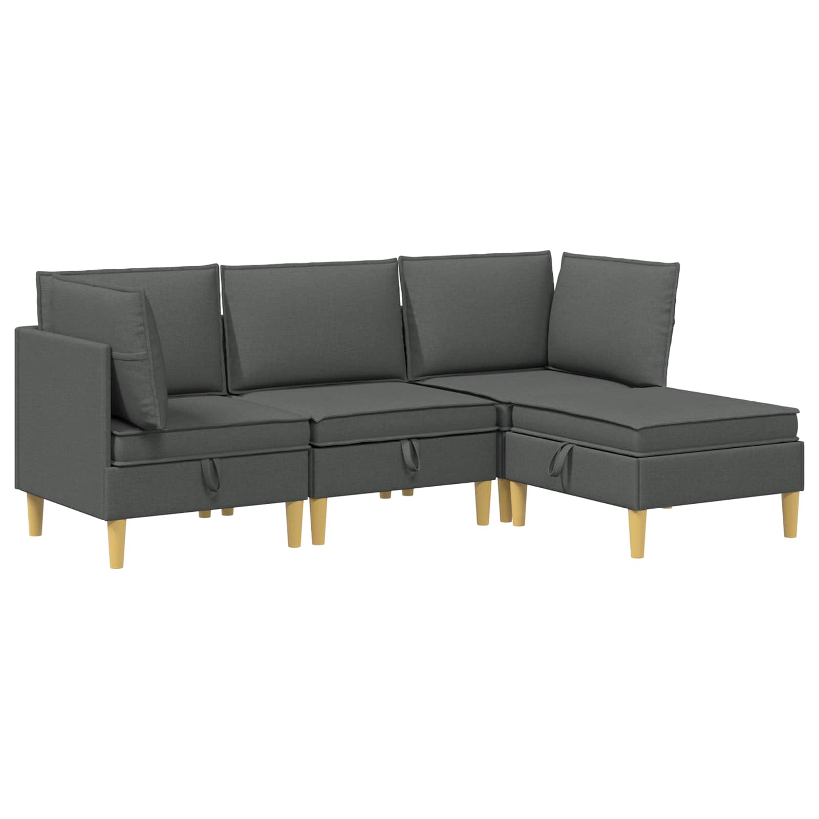 Set namještaja za dnevni boravak 4 pcs Tamnosiva Tkanina