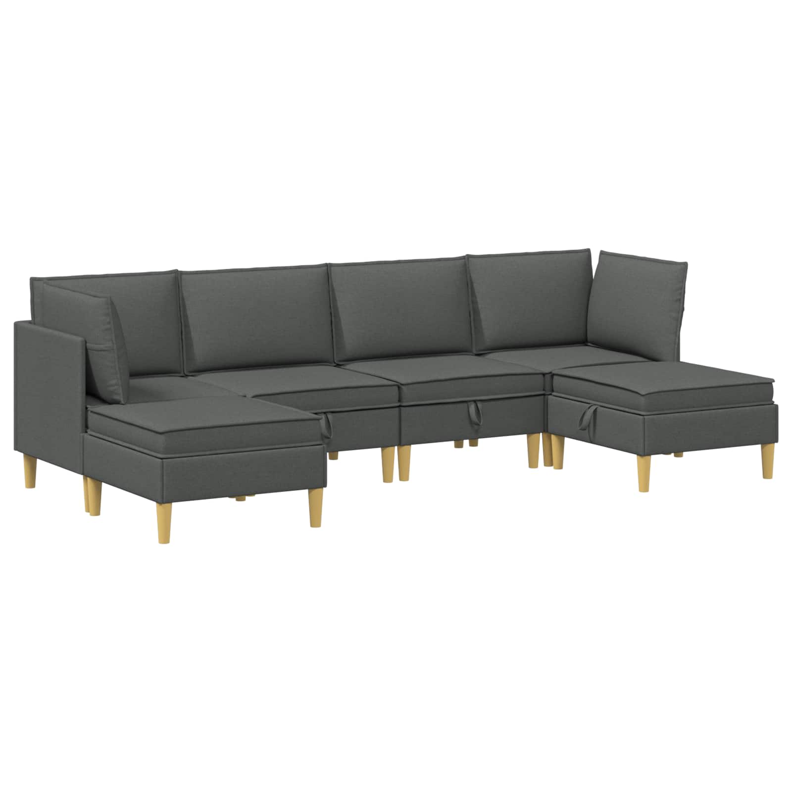 Set namještaja za dnevni boravak 6 pcs Tamnosiva Tkanina
