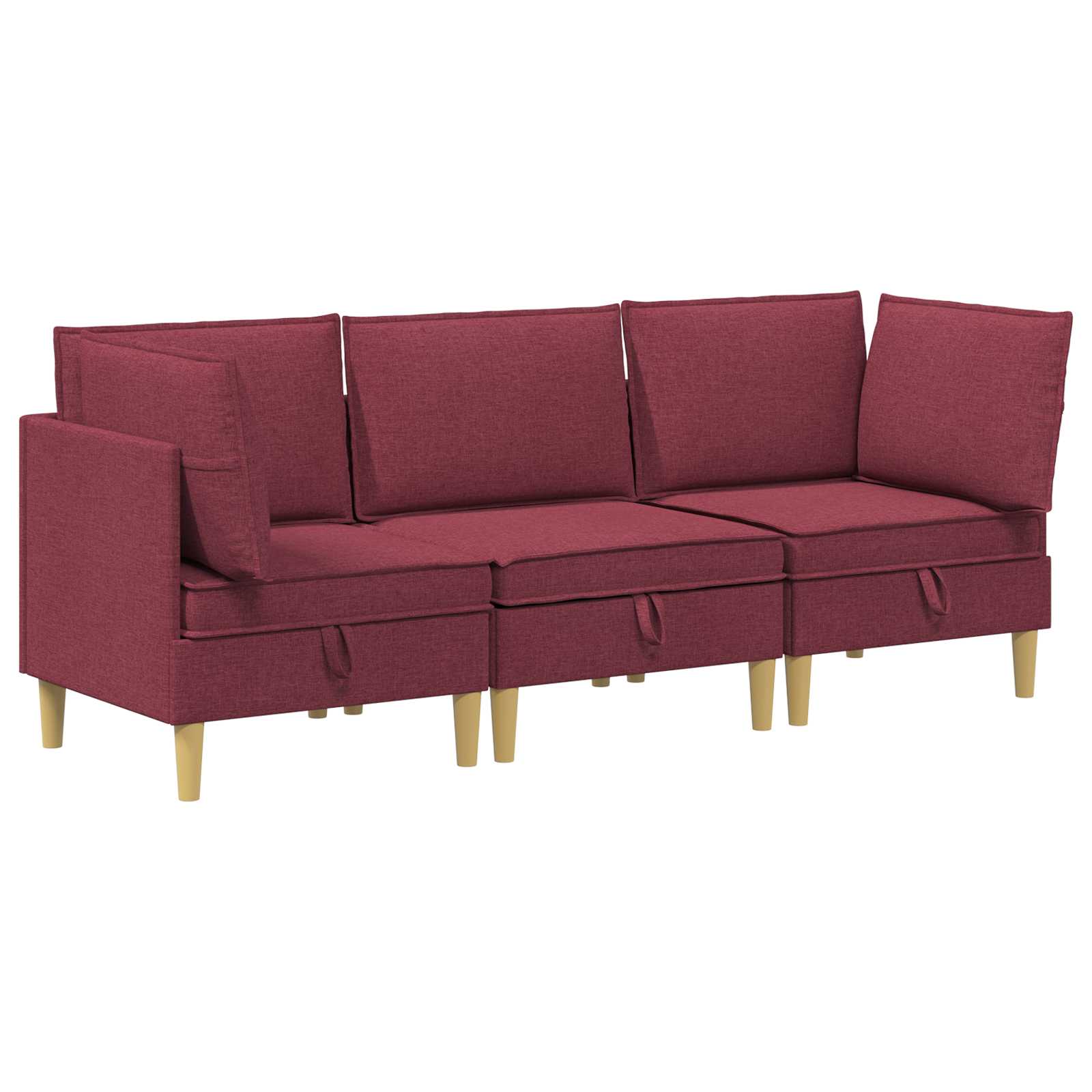 Set namještaja za dnevni boravak 3 pcs Vinska crvena Tkanina