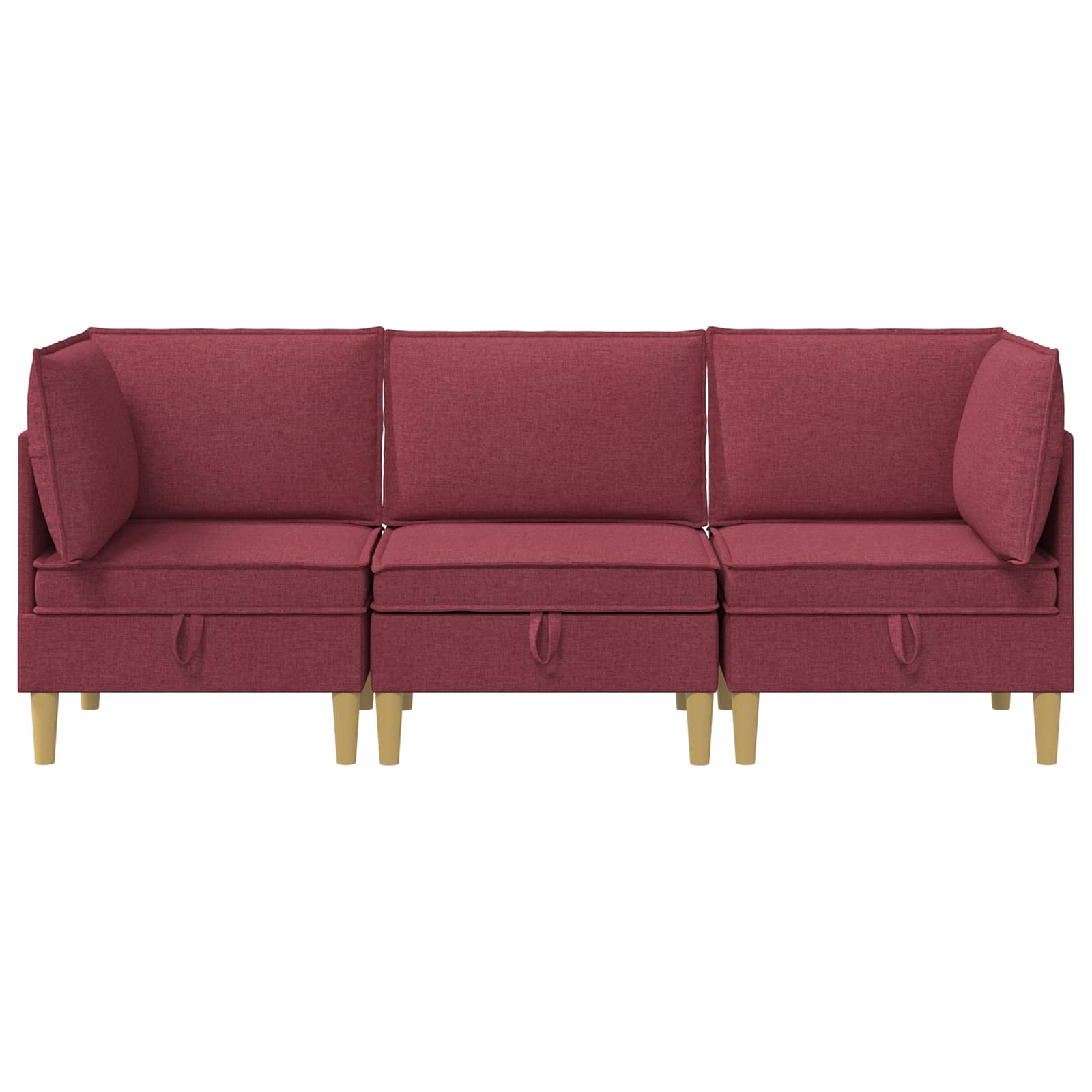 Set namještaja za dnevni boravak 3 pcs Vinska crvena Tkanina