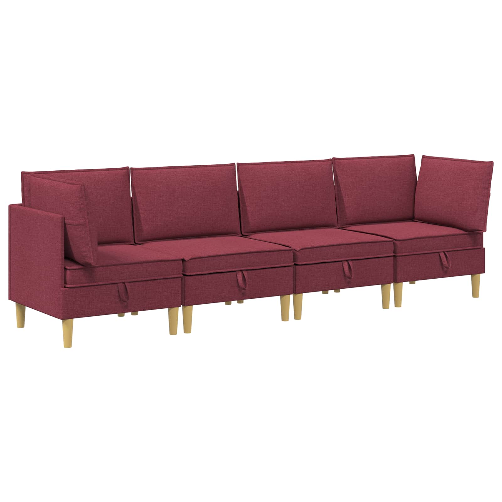 Set namještaja za dnevni boravak 4 pcs Vinska crvena Tkanina