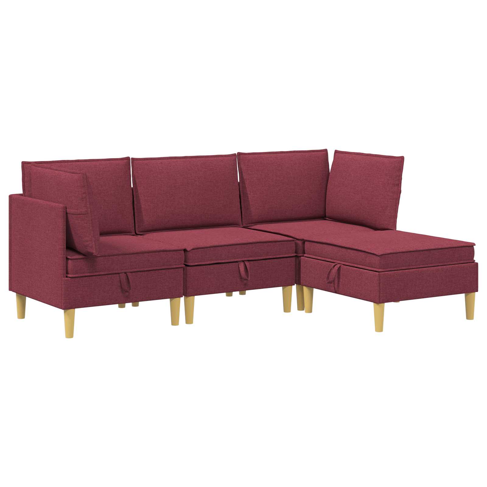 Set namještaja za dnevni boravak 4 pcs Vinska crvena Tkanina