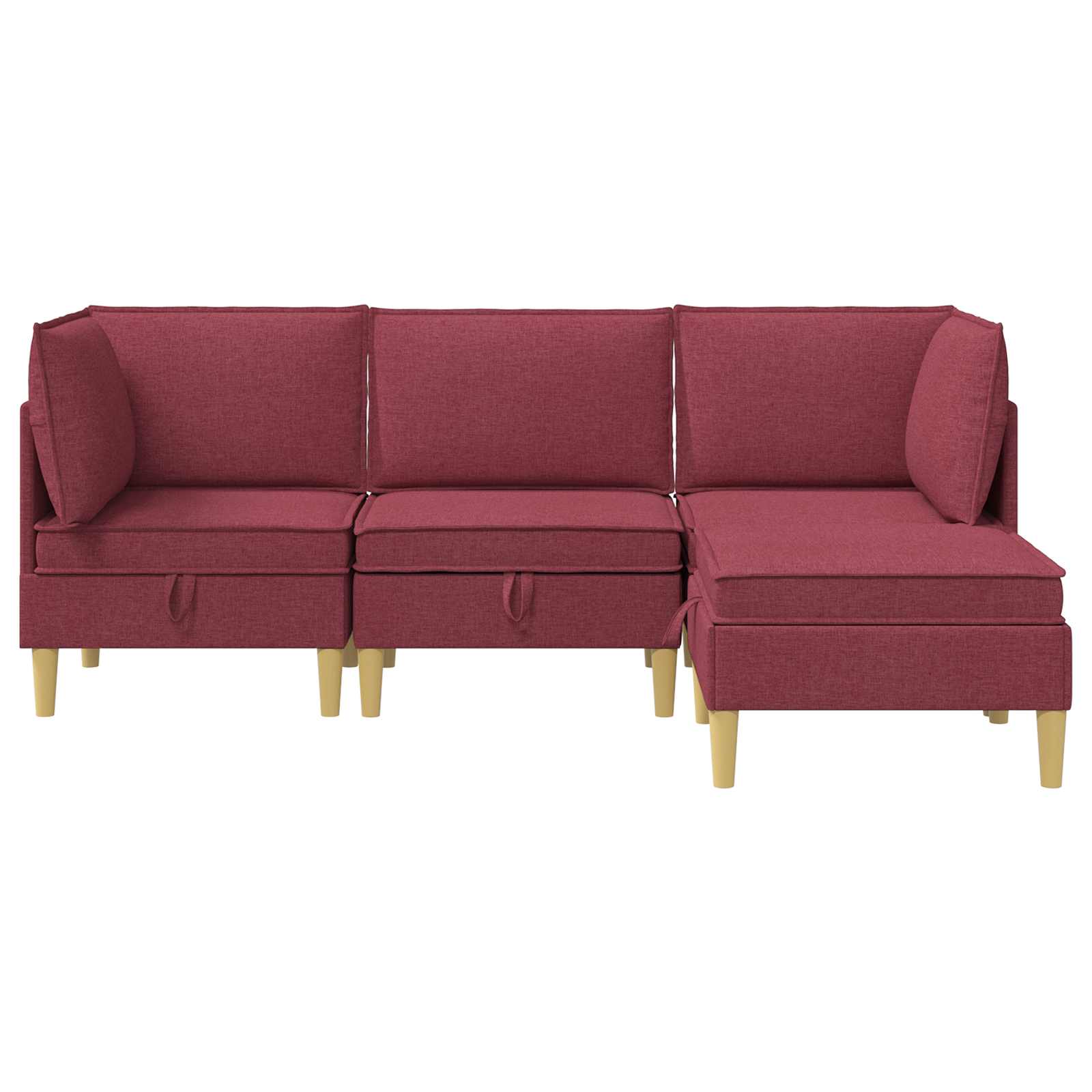 Set namještaja za dnevni boravak 4 pcs Vinska crvena Tkanina
