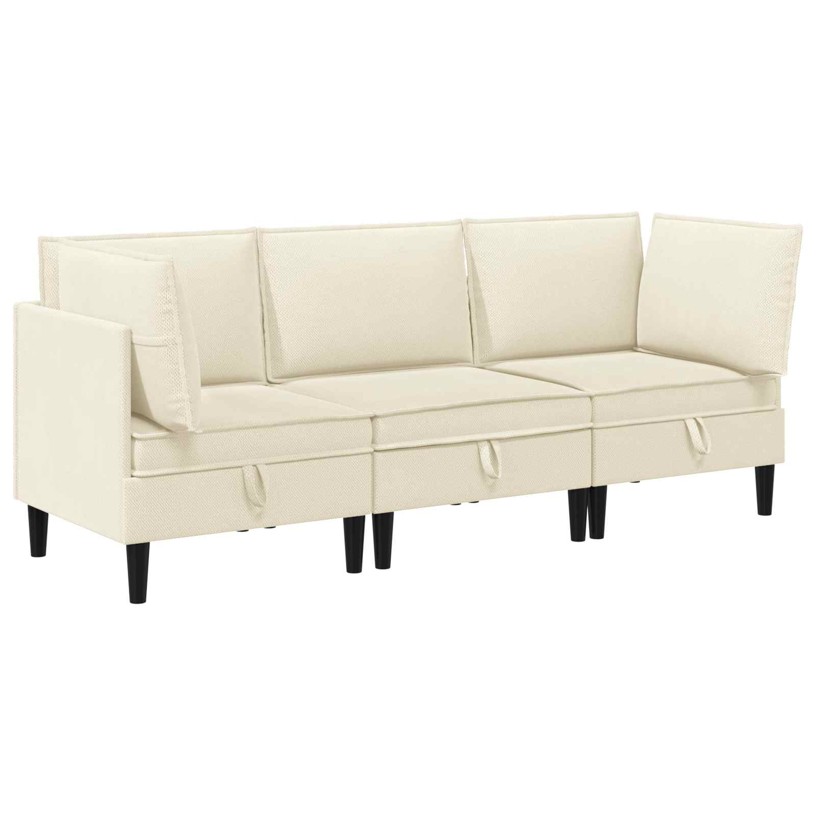 Set namještaja za dnevni boravak 3 pcs Krem Tkanina