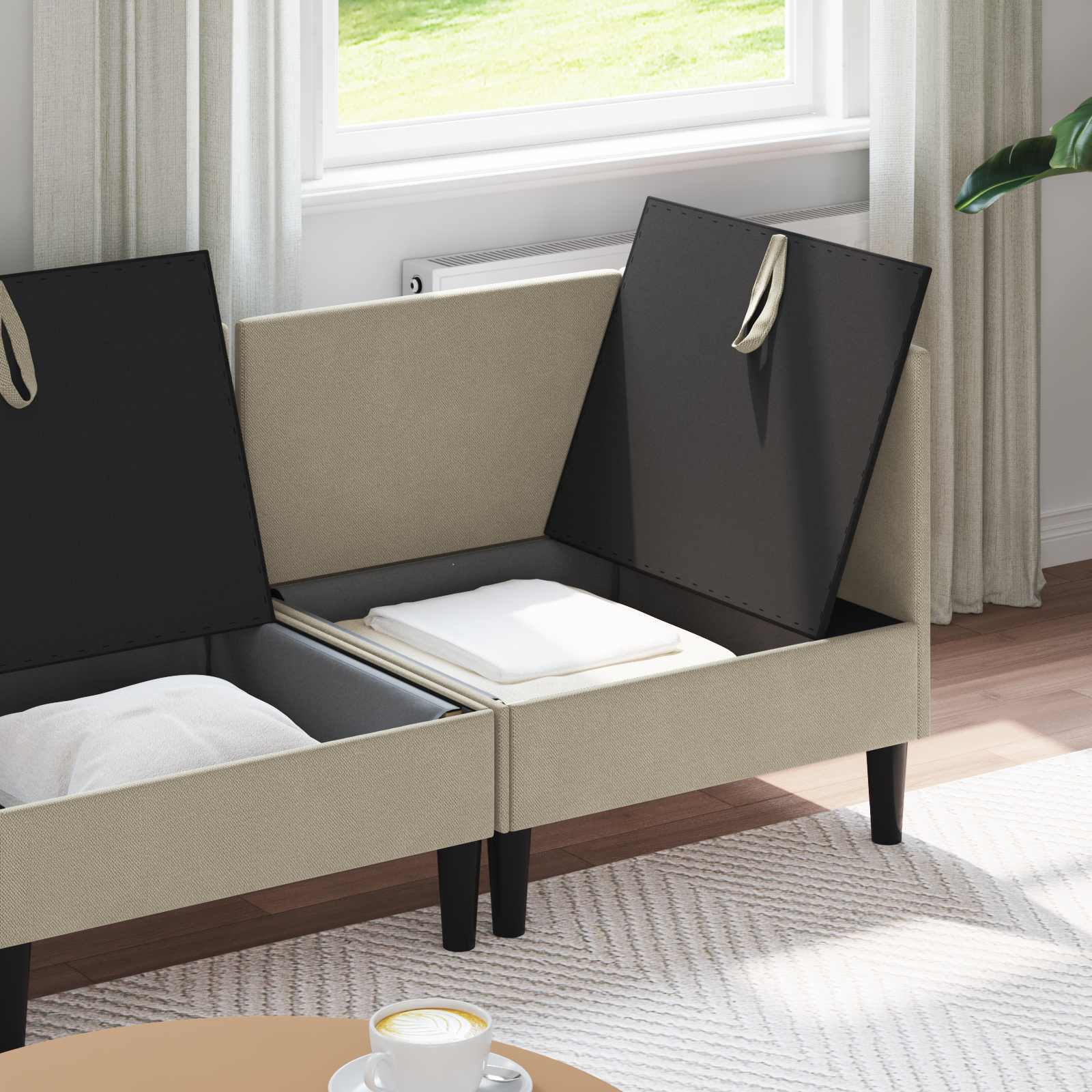 Set namještaja za dnevni boravak 3 pcs Pijesak Tkanina