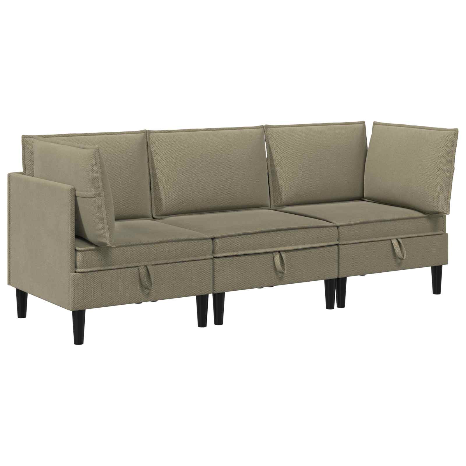Set namještaja za dnevni boravak 3 pcs Kaki Tkanina