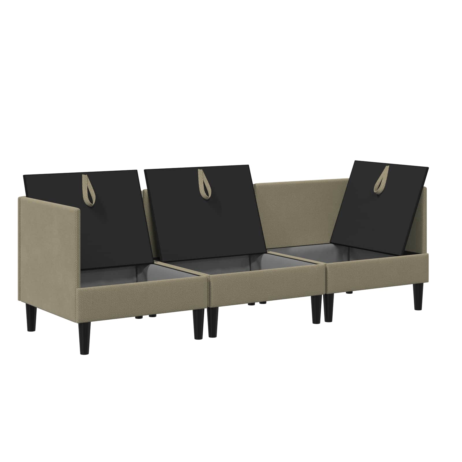 Set namještaja za dnevni boravak 3 pcs Kaki Tkanina