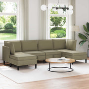 Set namještaja za dnevni boravak 6 pcs Kaki Tkanina