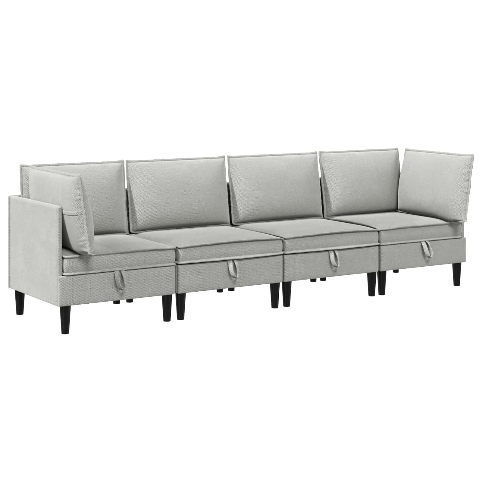 Set namještaja za dnevni boravak 4 pcs Svjetlosiva Tkanina