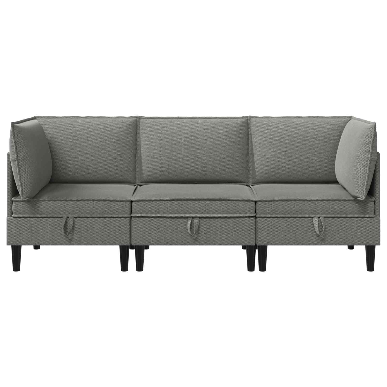 Set namještaja za dnevni boravak 3 pcs Tamnosiva Tkanina