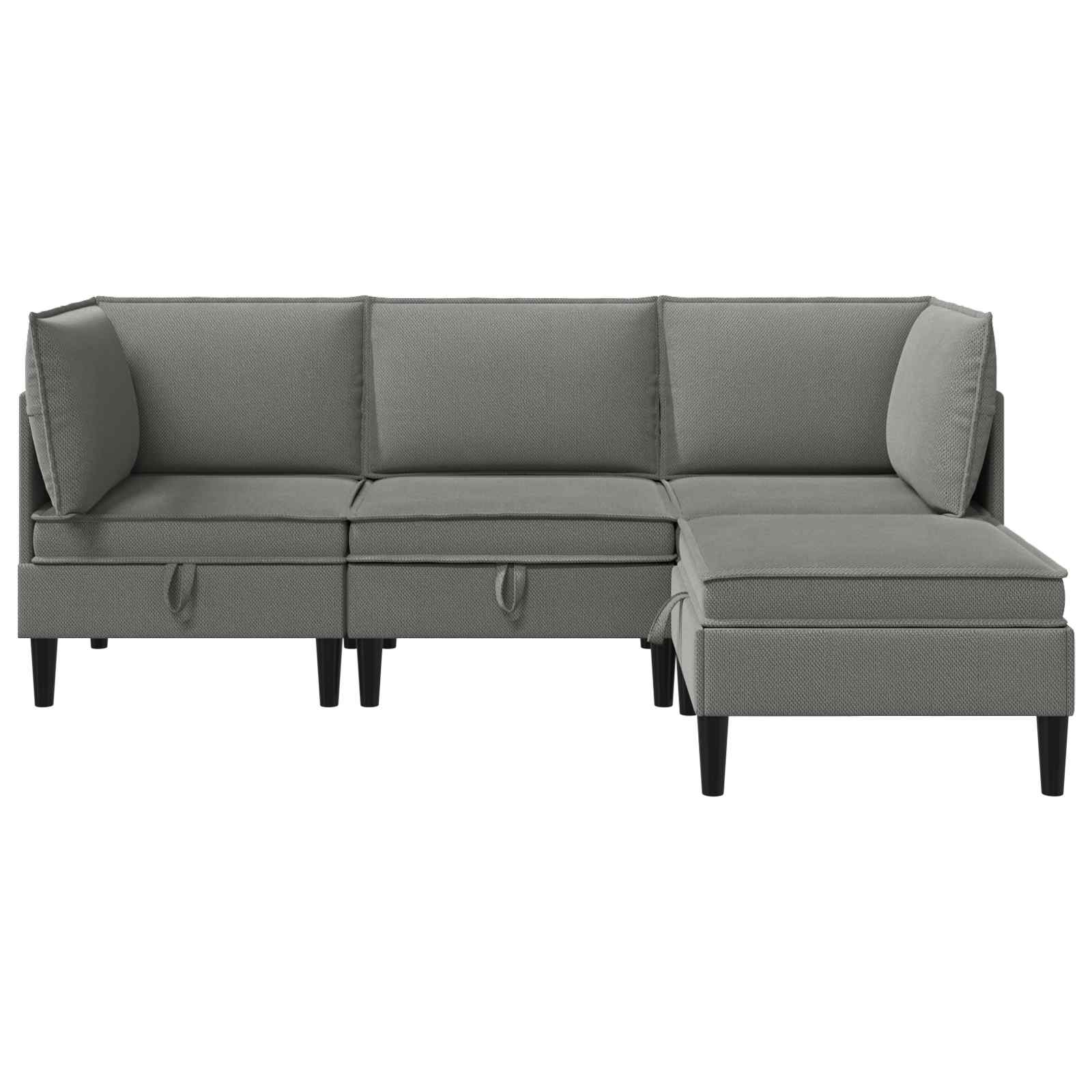 Set namještaja za dnevni boravak 4 pcs Tamnosiva Tkanina
