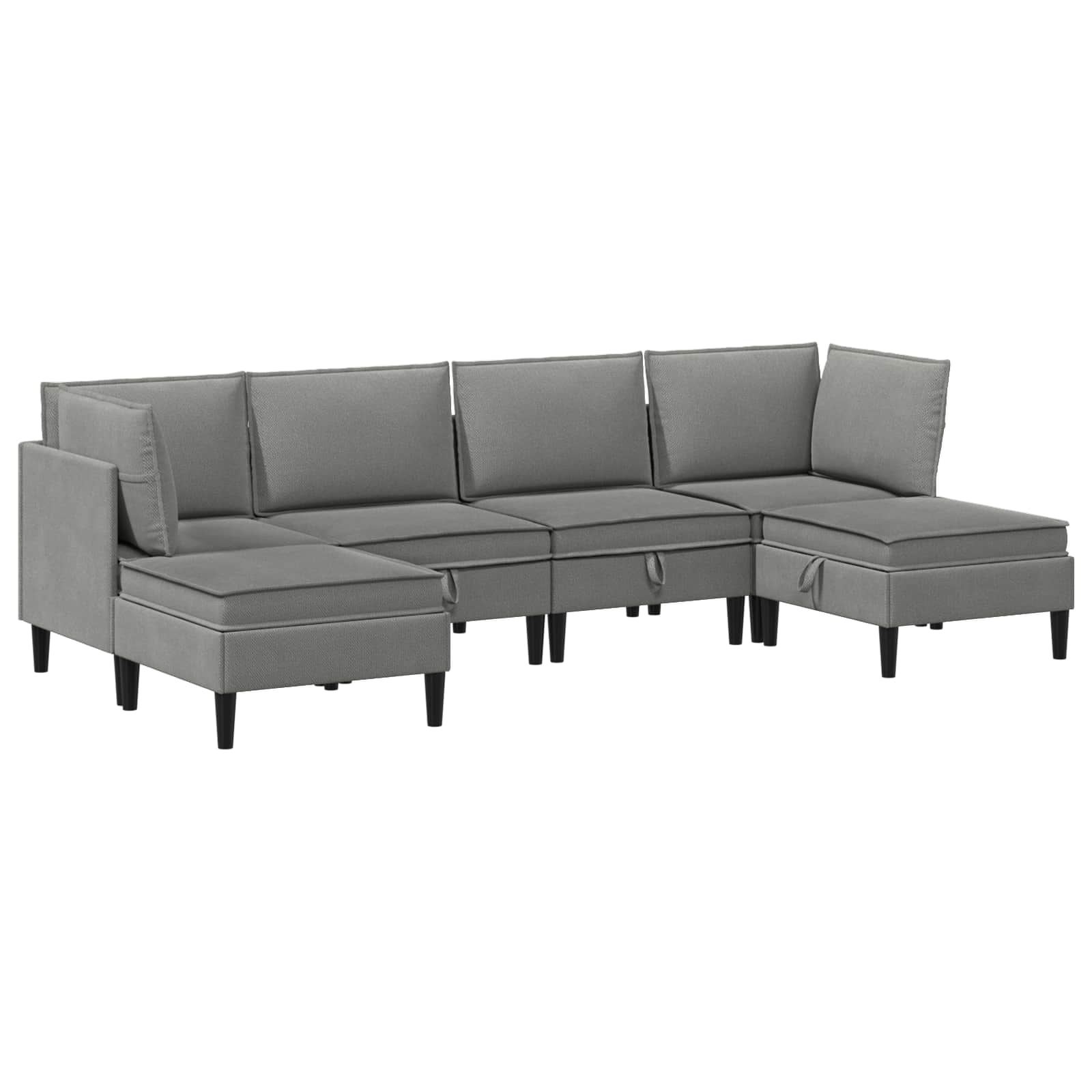 Set namještaja za dnevni boravak 6 pcs Tamnosiva Tkanina
