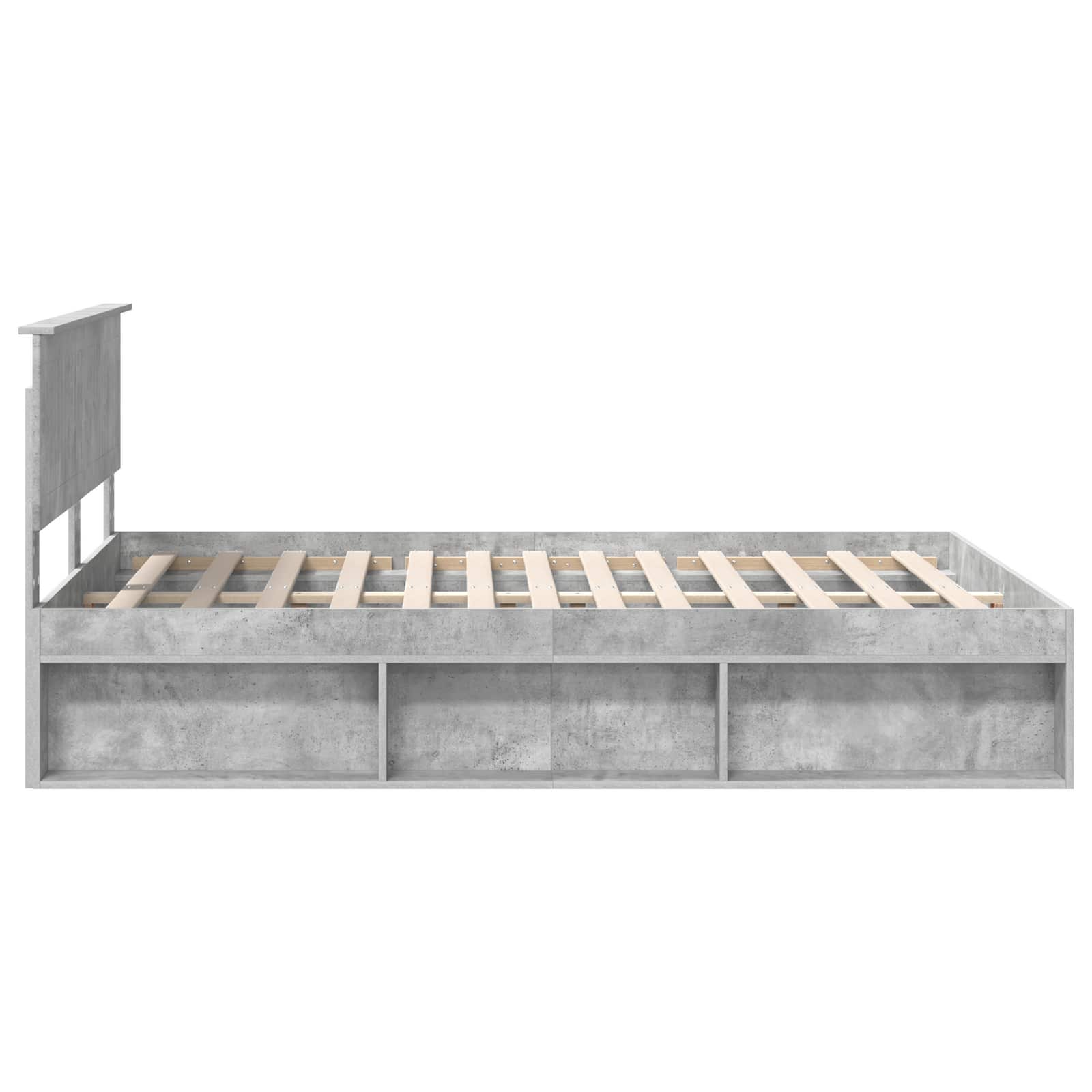 Krevetna konstrukcija Beton 140 x 200 cm Čvrsto borovo drvo