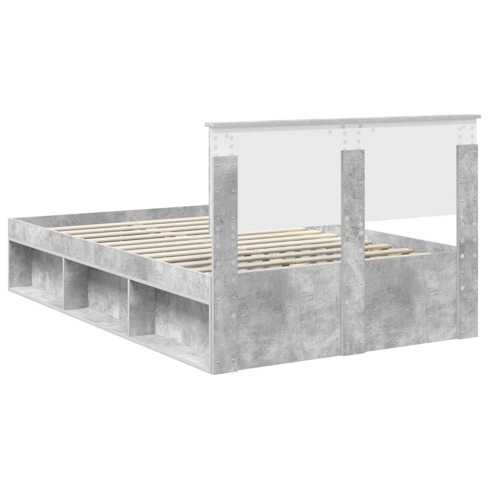 Krevetna konstrukcija Beton 120 x 200 cm Čvrsto borovo drvo
