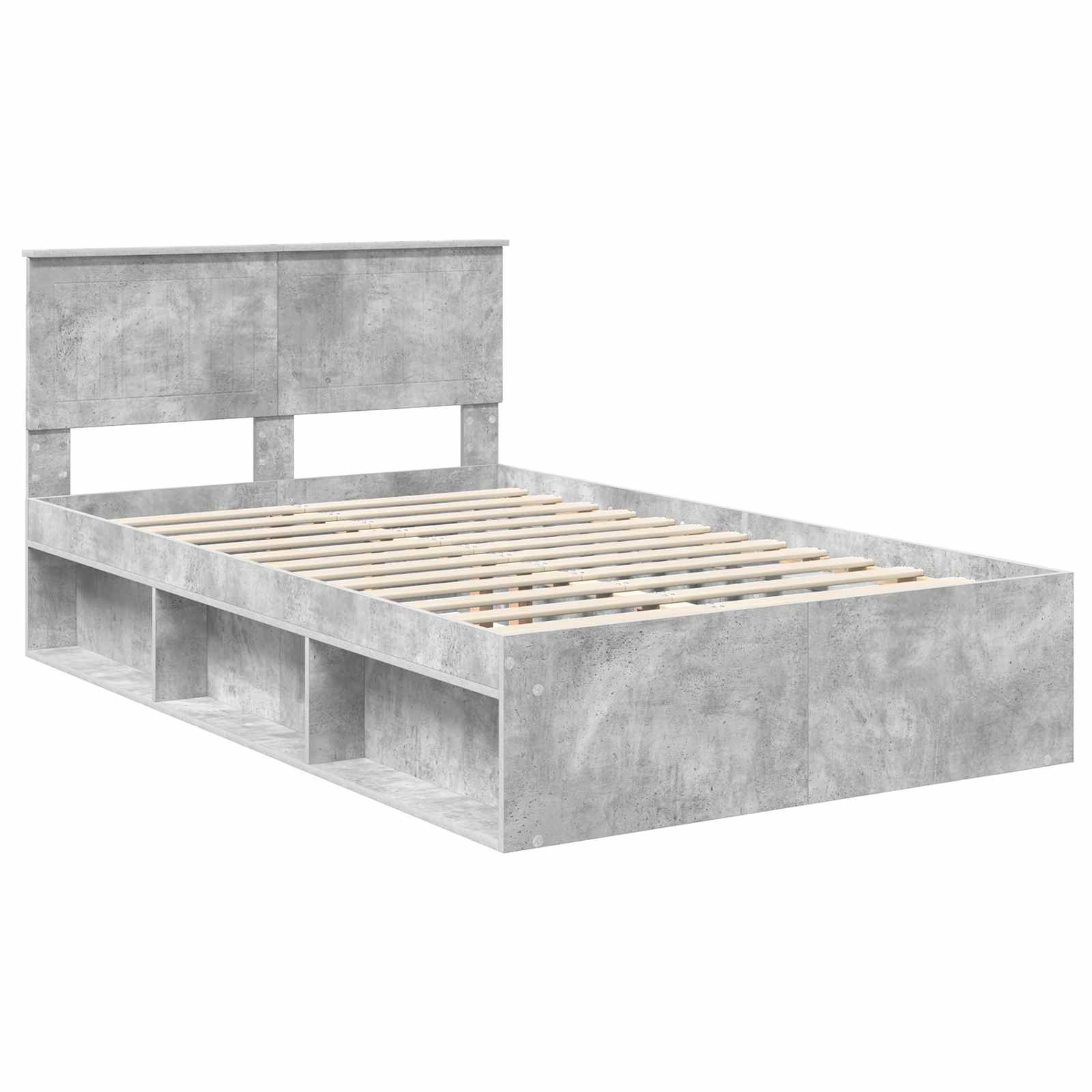 Krevetna konstrukcija Beton 120 x 190 cm Čvrsto borovo drvo