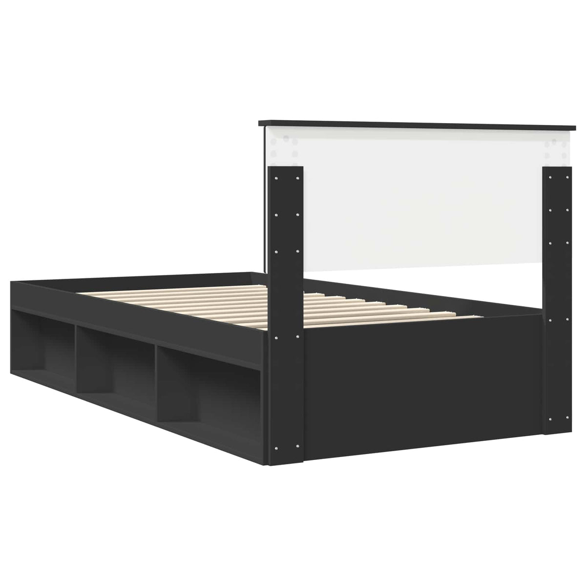 Krevetna konstrukcija Crna 100 x 200 cm Čvrsto borovo drvo