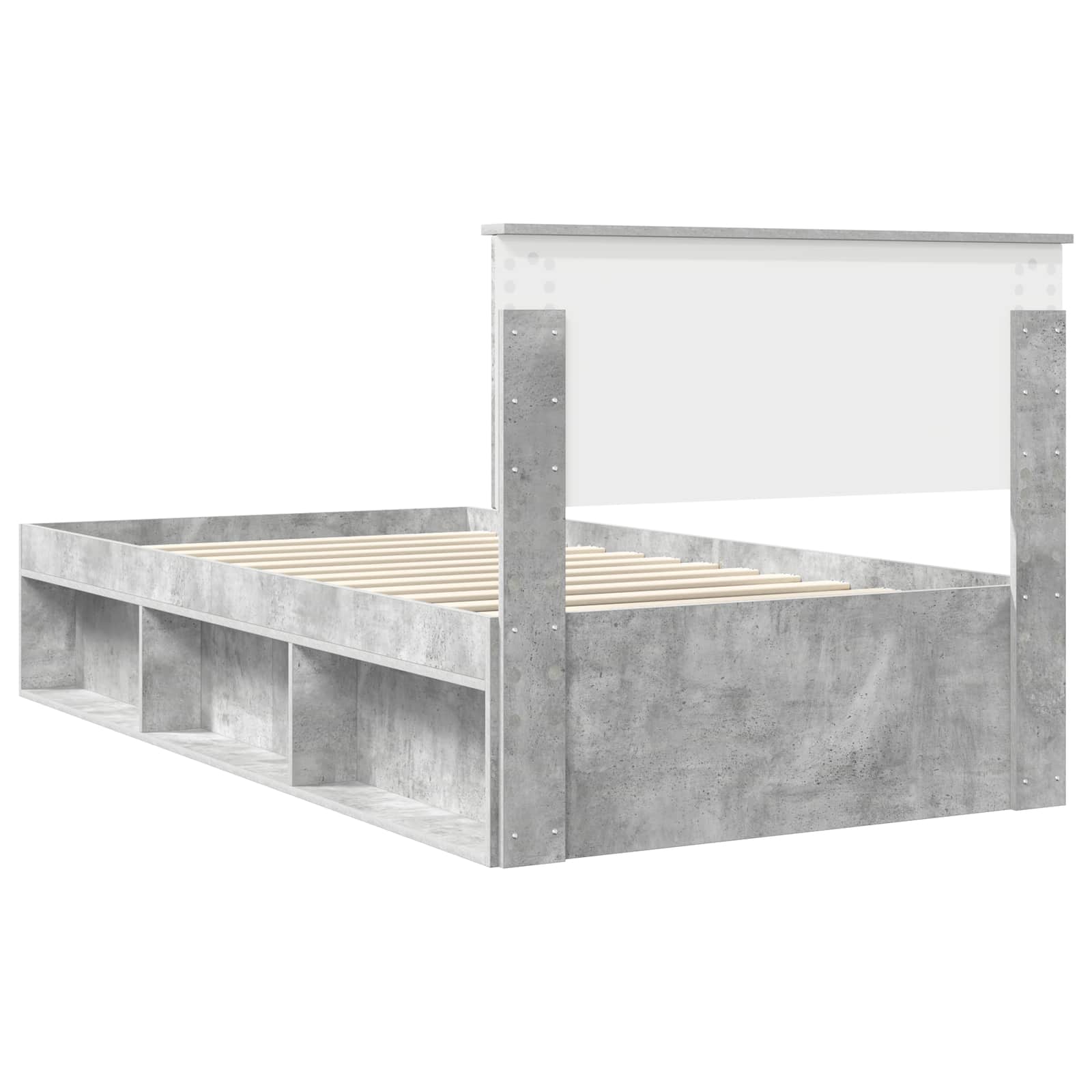 Krevetna konstrukcija s uzglavljem Betonska siva 100 x 200 cm