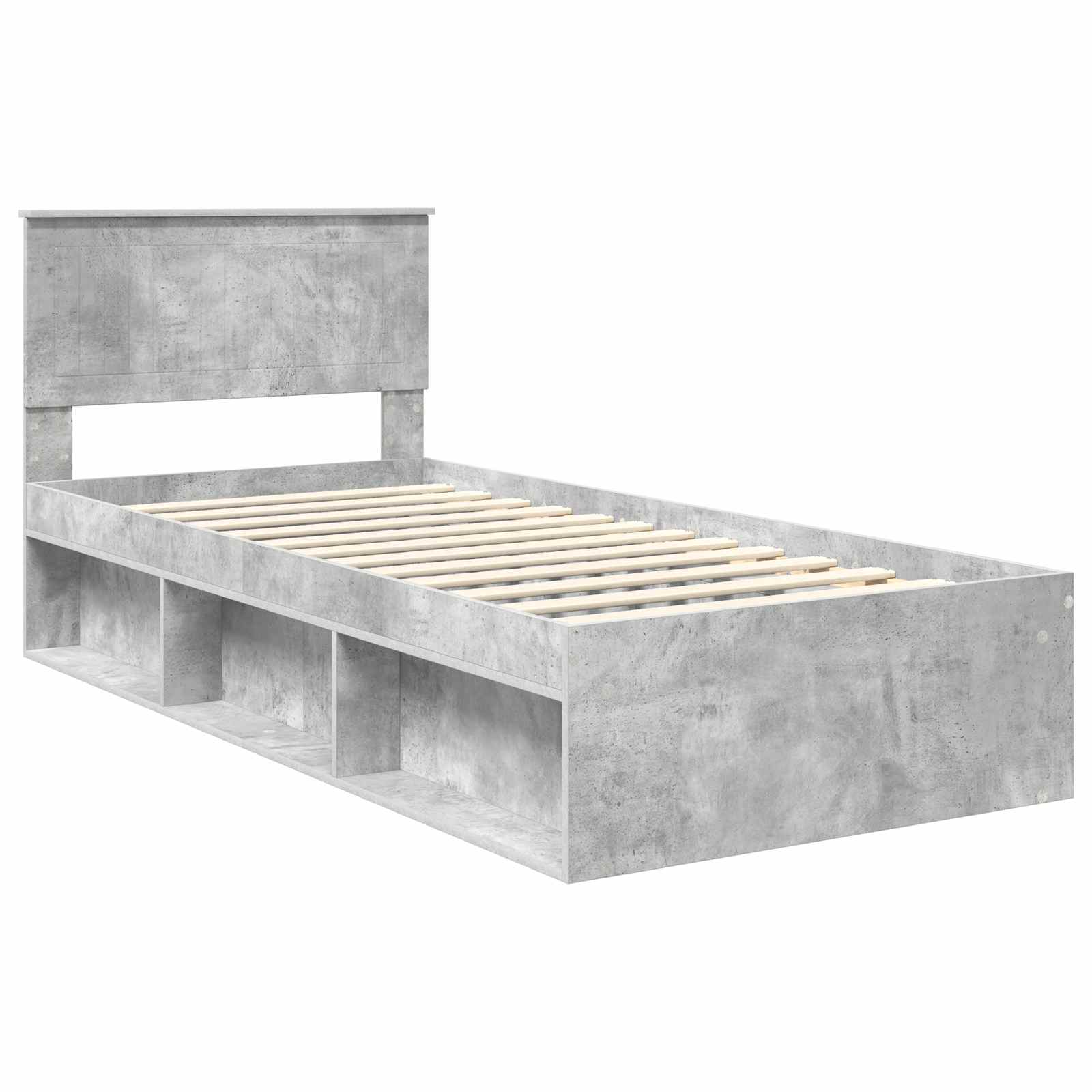 Krevetna konstrukcija Beton 90 x 200 cm Čvrsto borovo drvo