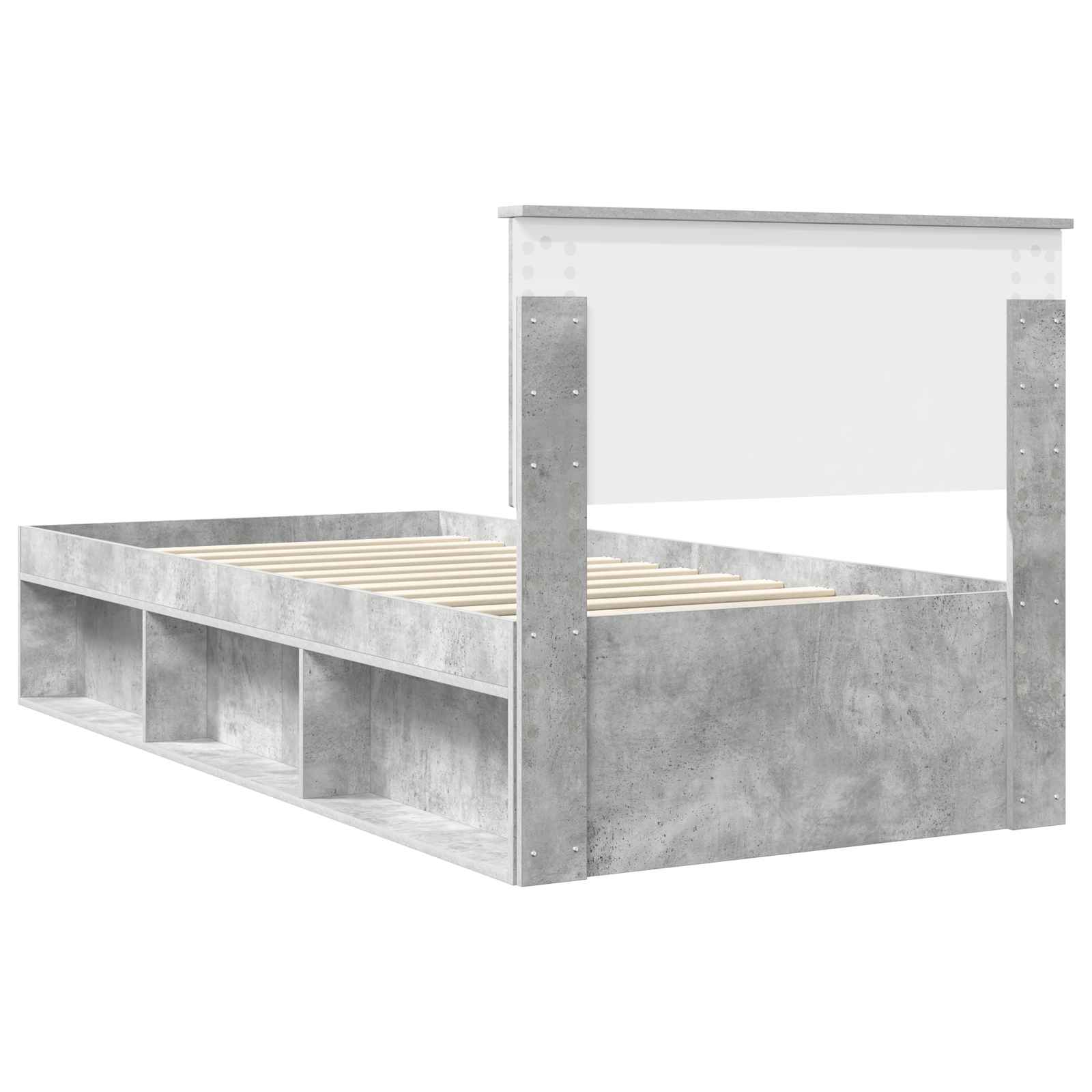 Krevetna konstrukcija Beton 90 x 200 cm Čvrsto borovo drvo
